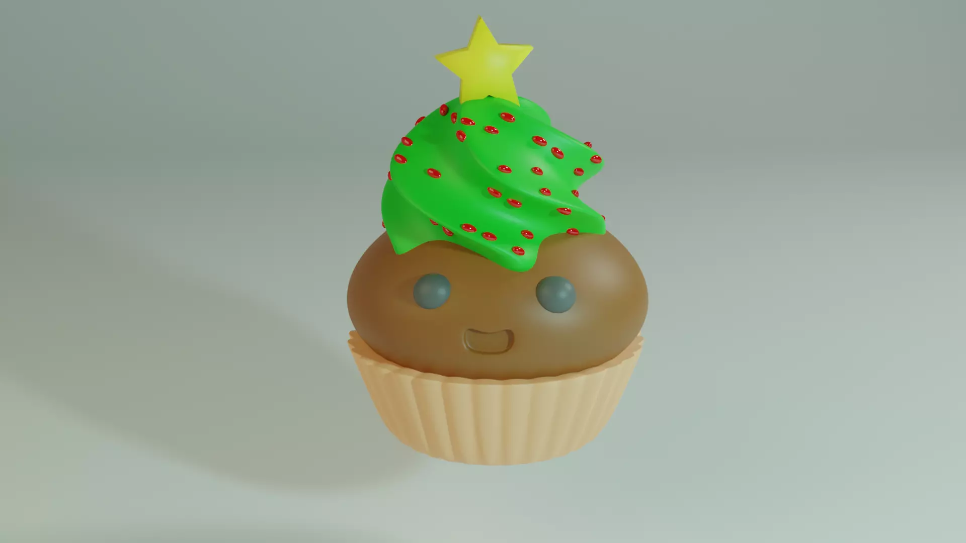Cute christmas muffin 3D print model_0