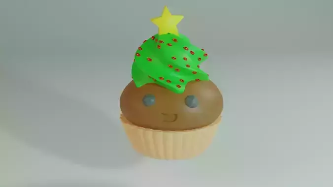 Cute christmas muffin 3D print model
