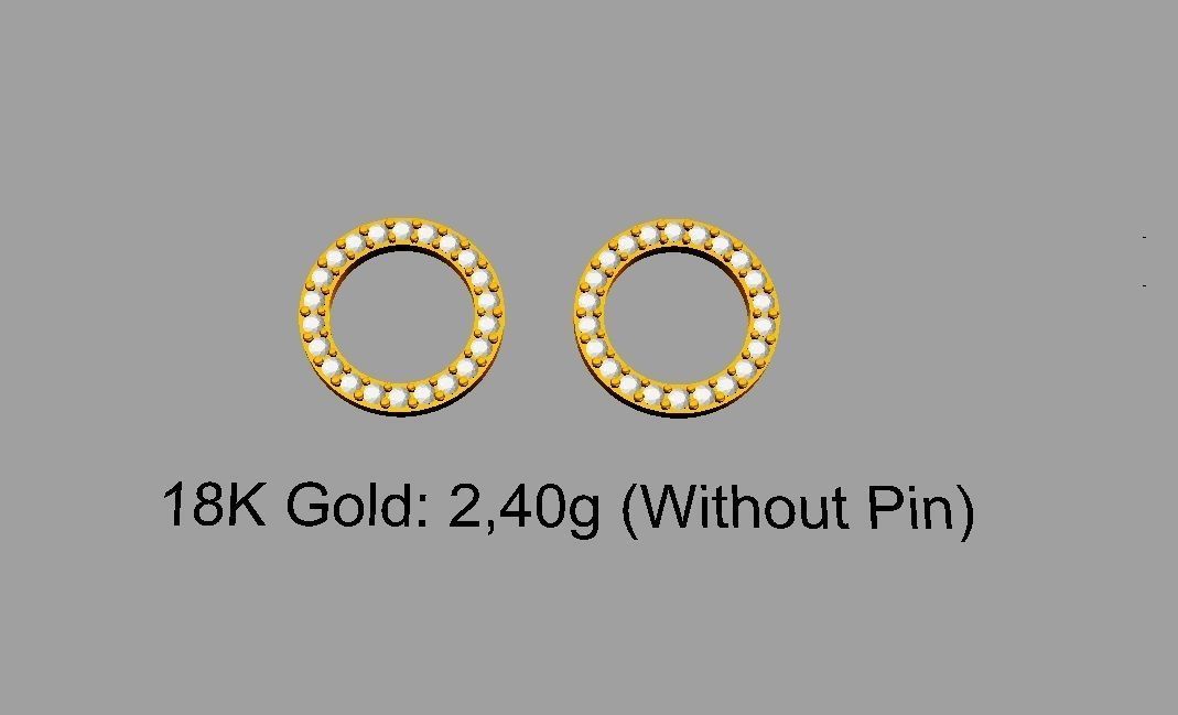 Round Diamond Earrings 3D print model_4