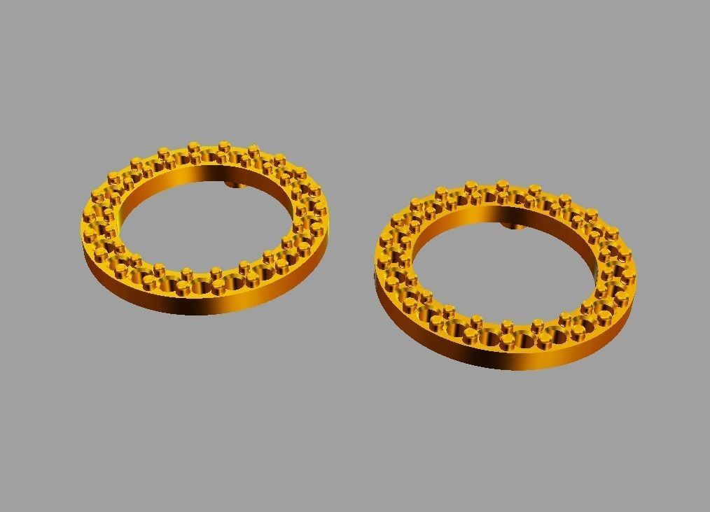 Round Diamond Earrings 3D print model_5