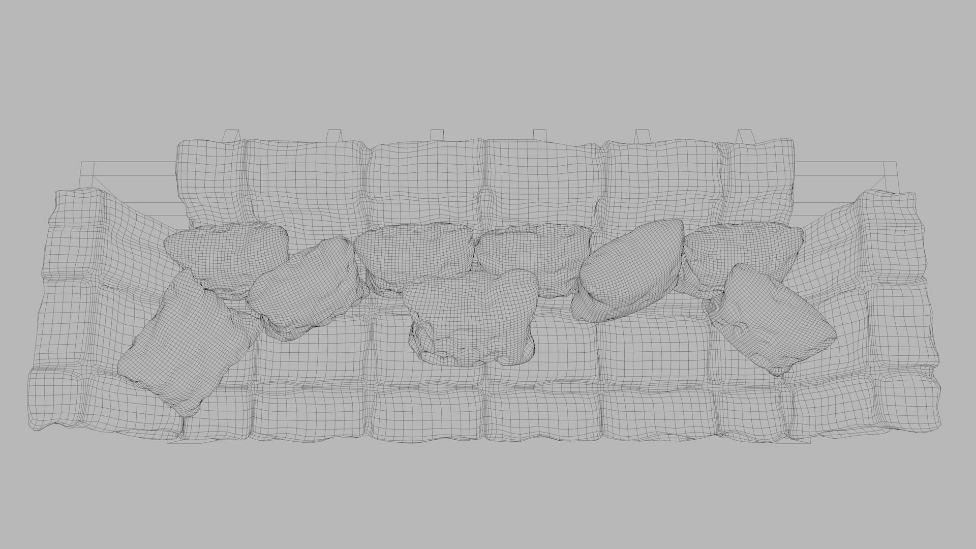 Sofas bed made from wooden pallets Low-poly 3D model_24