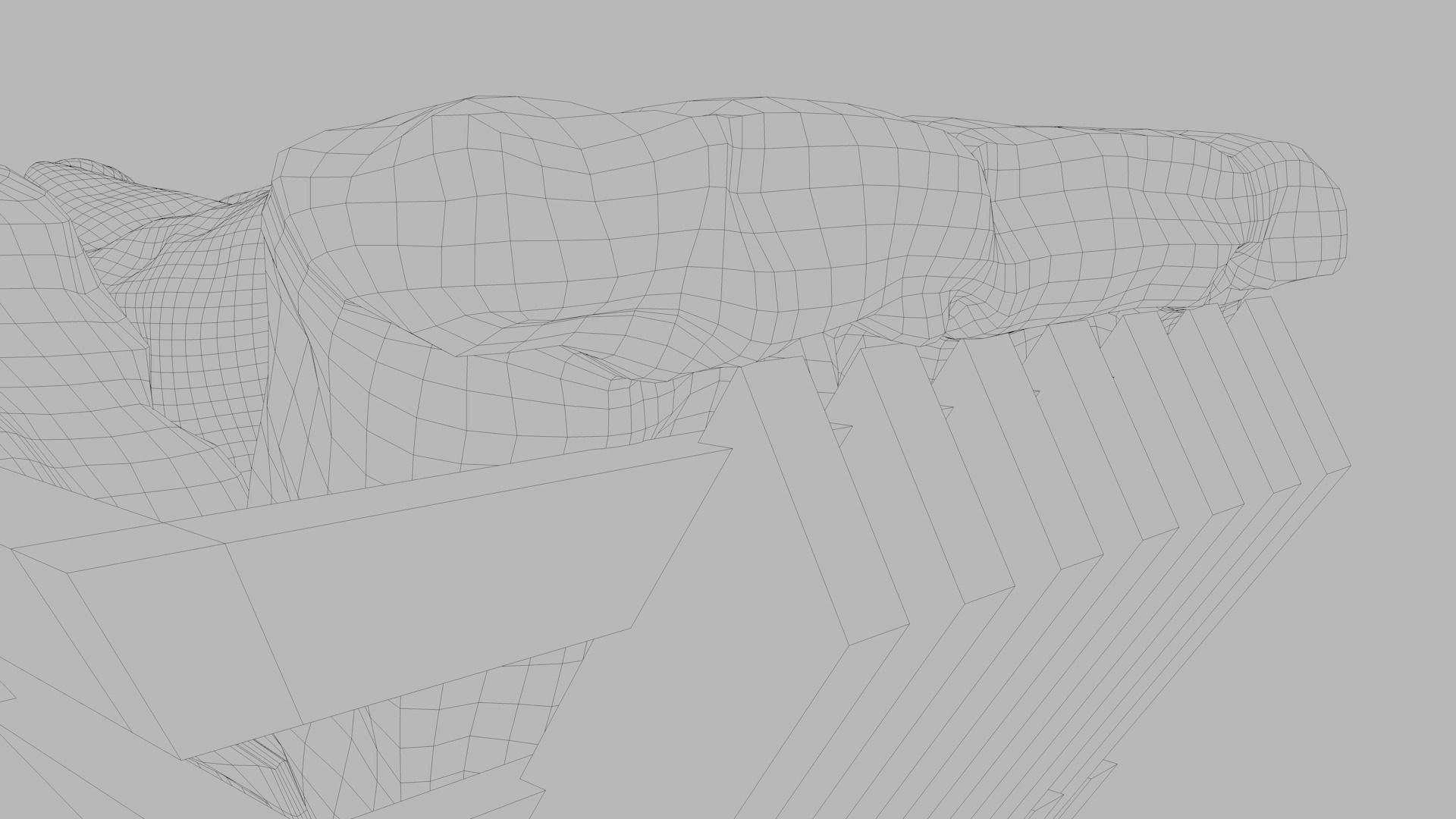 Sofas bed made from wooden pallets Low-poly 3D model_40