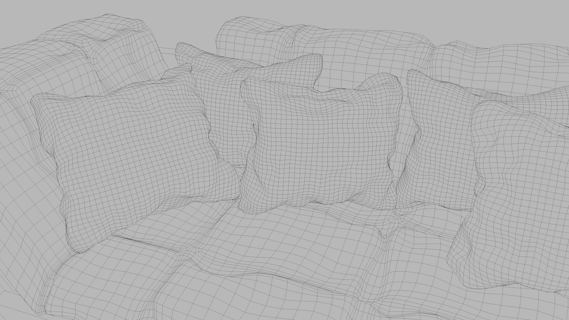 Sofas bed made from wooden pallets Low-poly 3D model_12