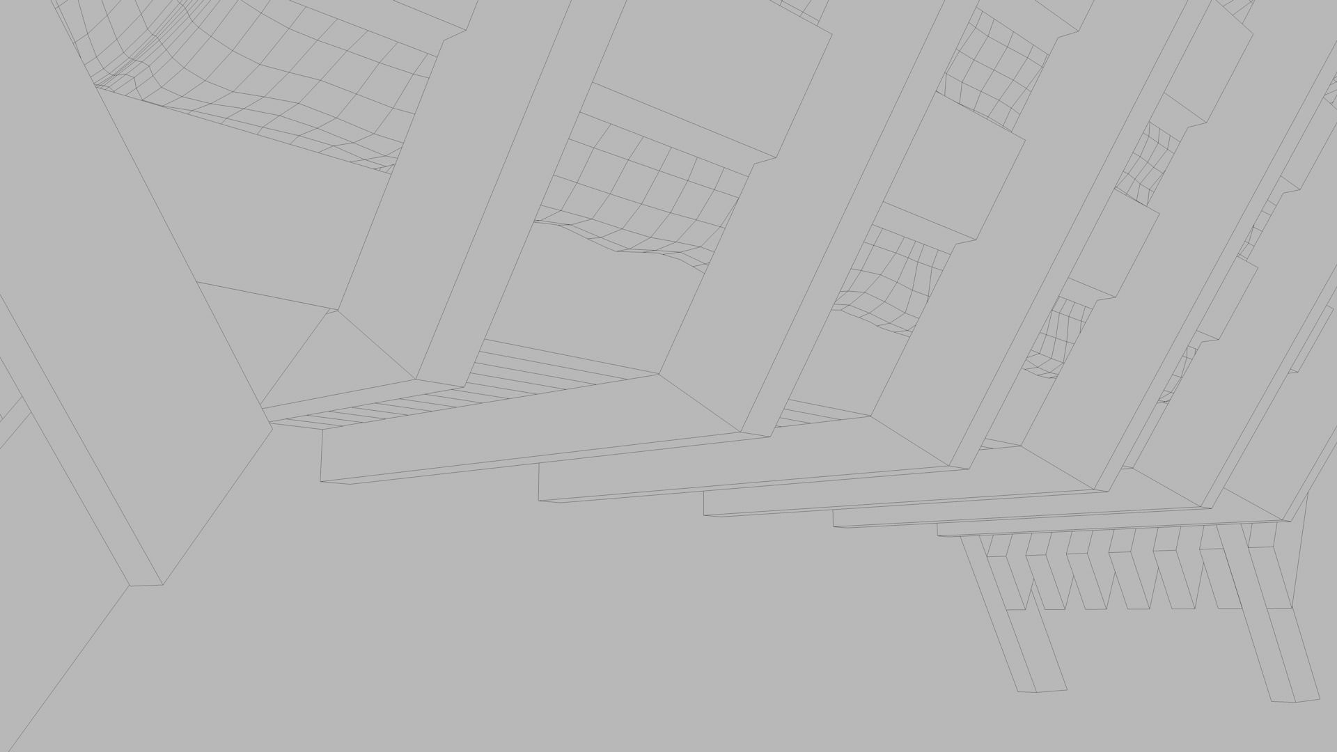 Sofas bed made from wooden pallets Low-poly 3D model_38