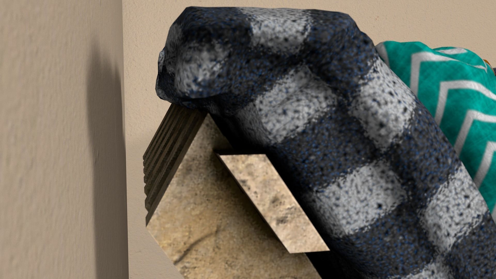 Sofas bed made from wooden pallets Low-poly 3D model_21