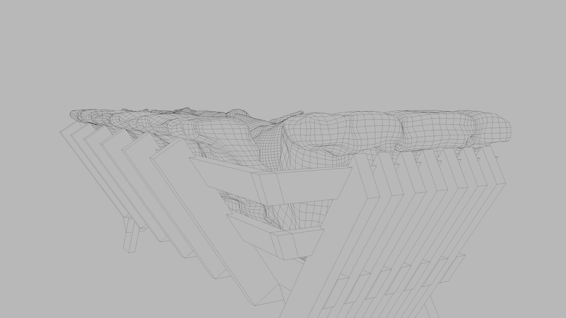 Sofas bed made from wooden pallets Low-poly 3D model_36