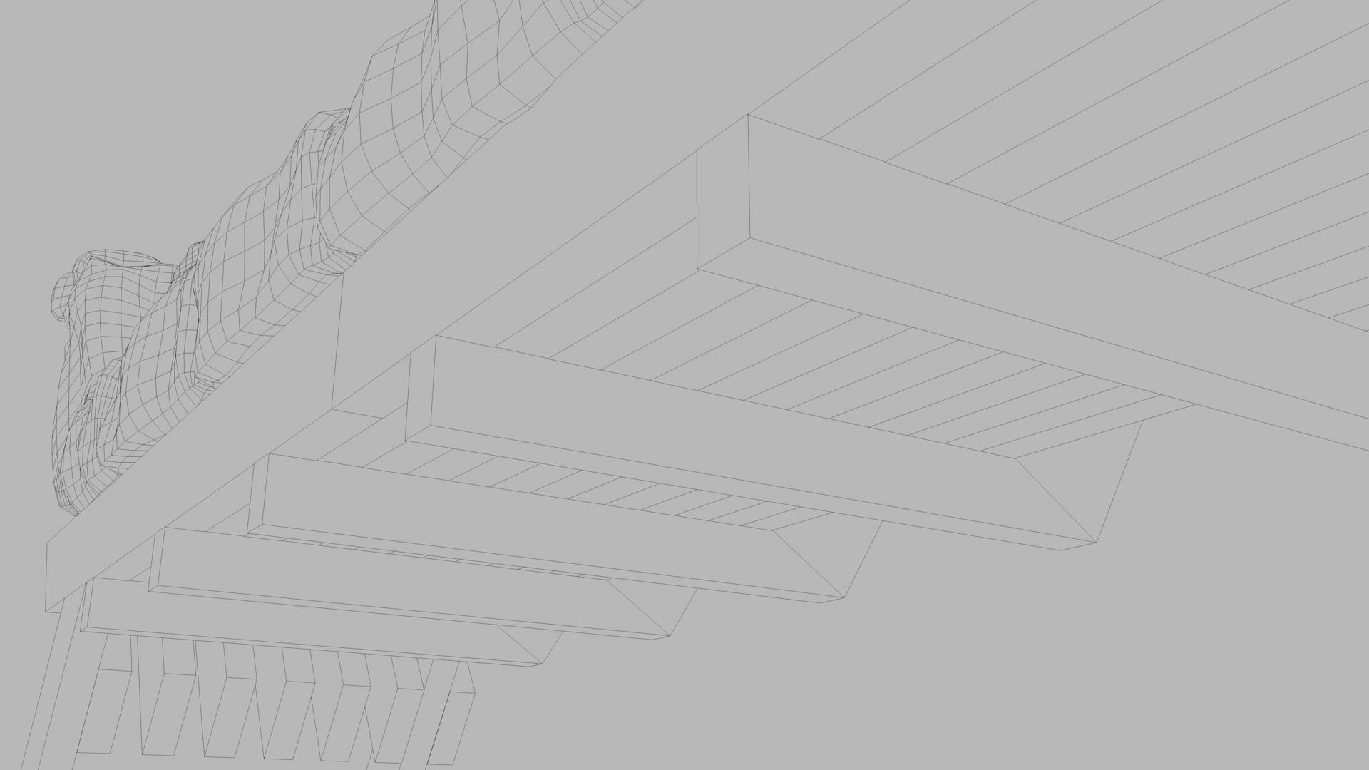 Sofas bed made from wooden pallets Low-poly 3D model_16