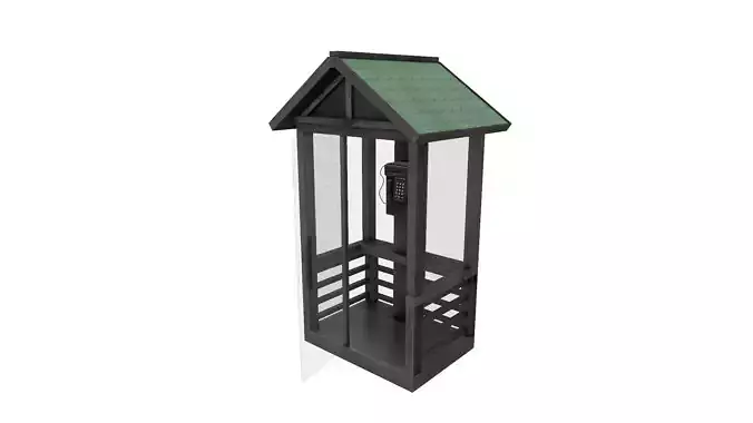 Telephone Box Low-poly 3D model