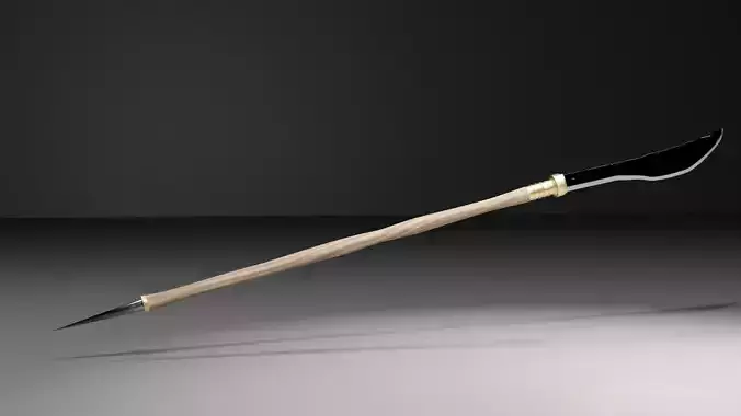 Arbir halberd - Wooden Spear Low-poly 3D model
