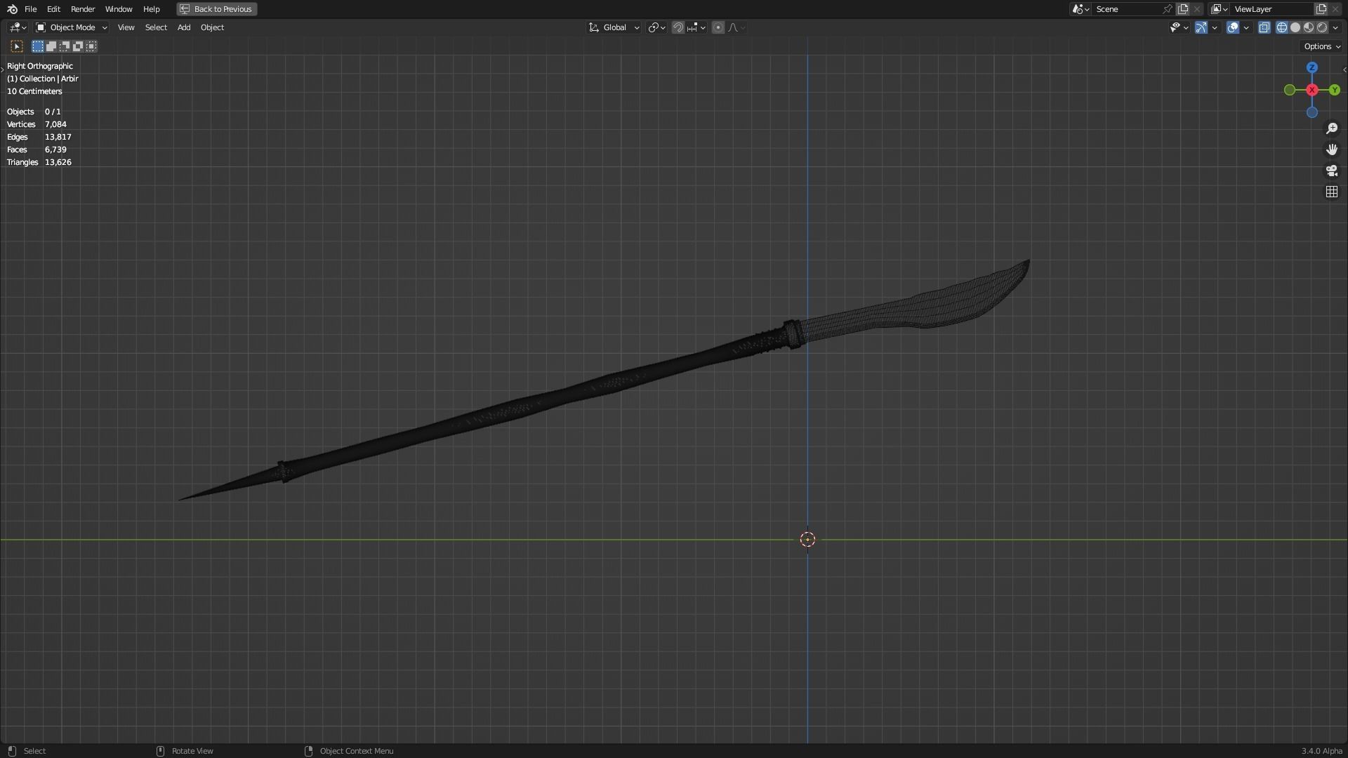 Arbir halberd - Wooden Spear Low-poly 3D model_4