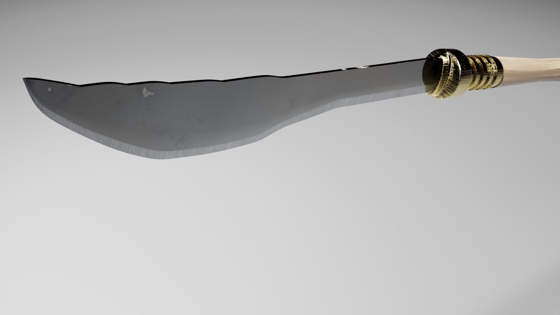 Arbir halberd - Wooden Spear Low-poly 3D model_3