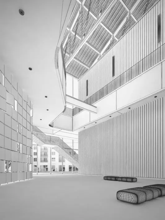 Spacious Office Lobby 3D model_0