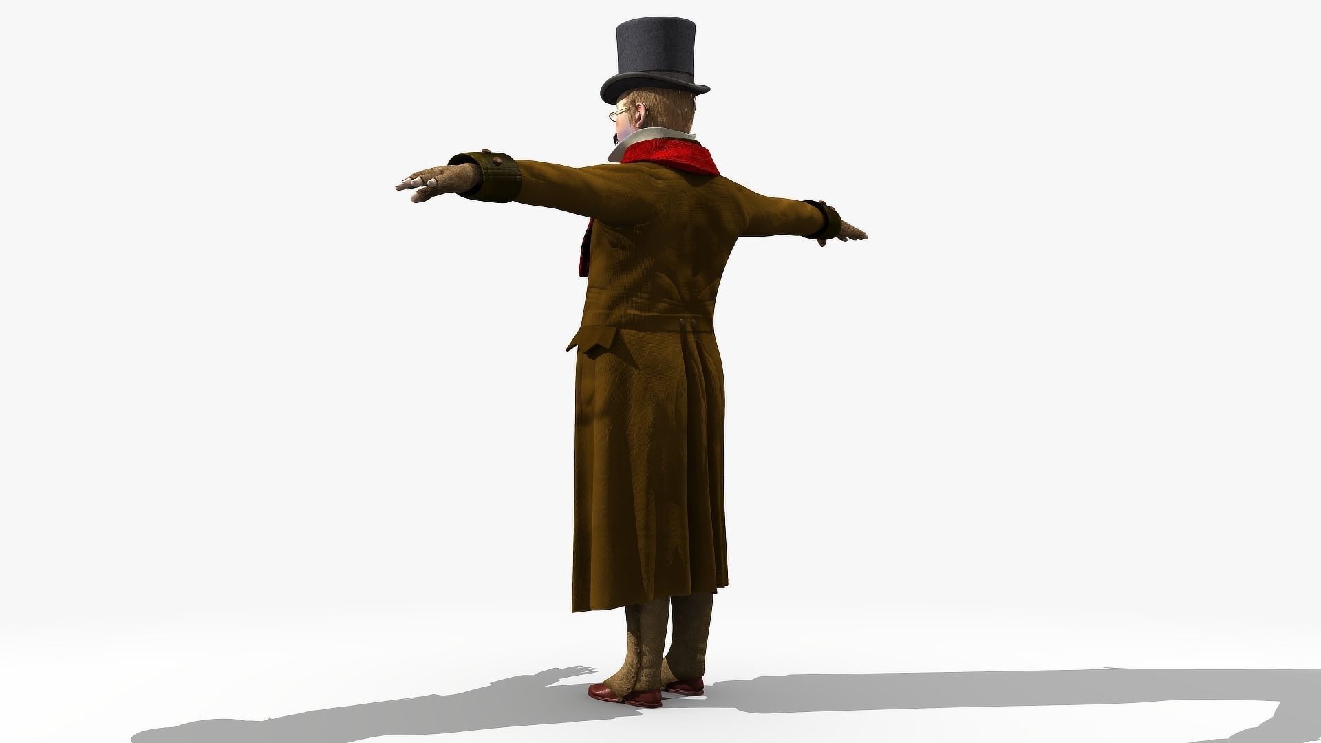 Victorian Man BLENDER - five in one Low Poly Low-poly 3D model_26