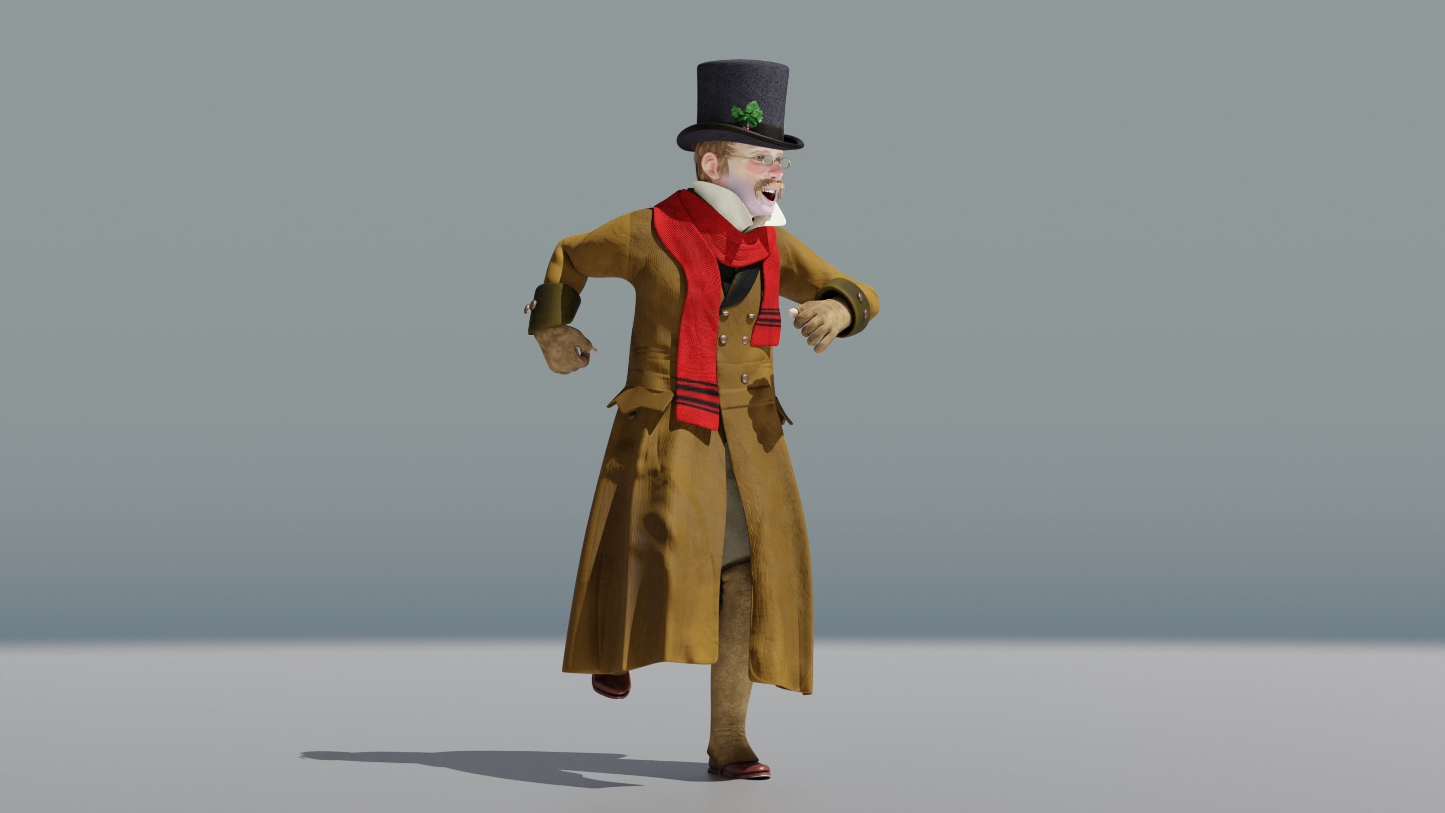 Victorian Man BLENDER - five in one Low Poly Low-poly 3D model_31