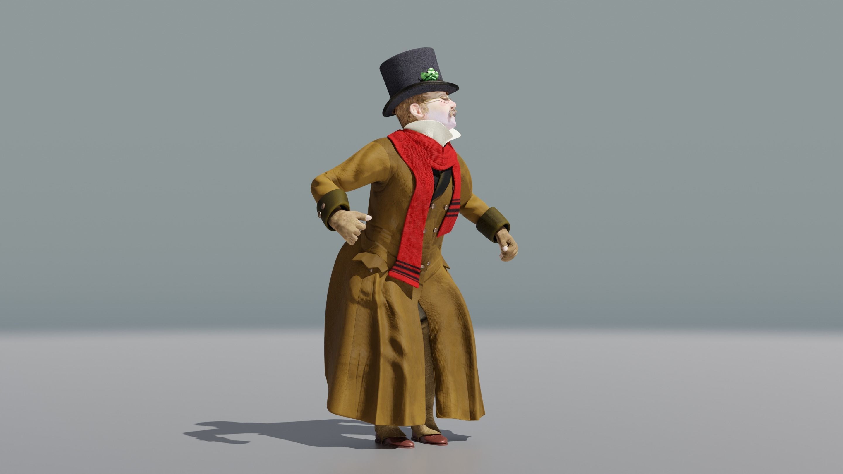 Victorian Man BLENDER - five in one Low Poly Low-poly 3D model_27