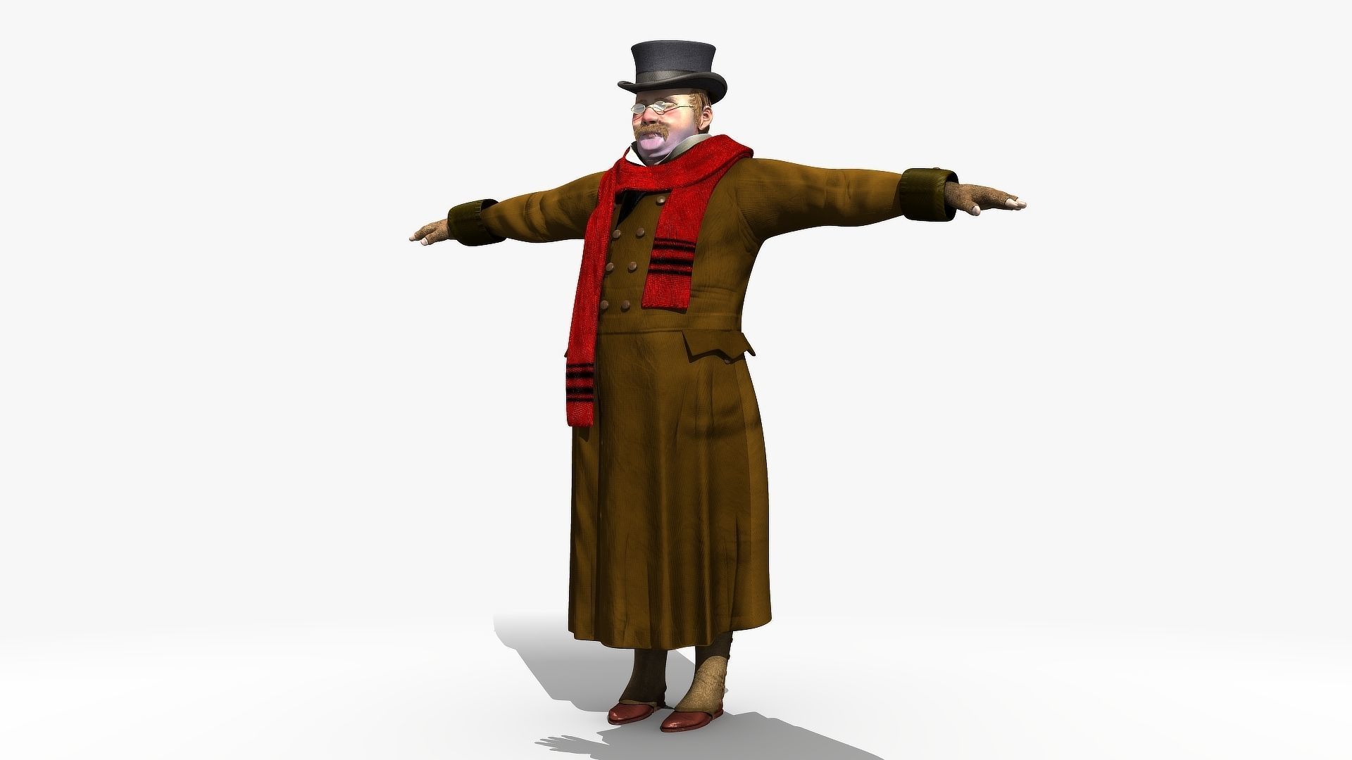 Victorian Man BLENDER - five in one Low Poly Low-poly 3D model_19