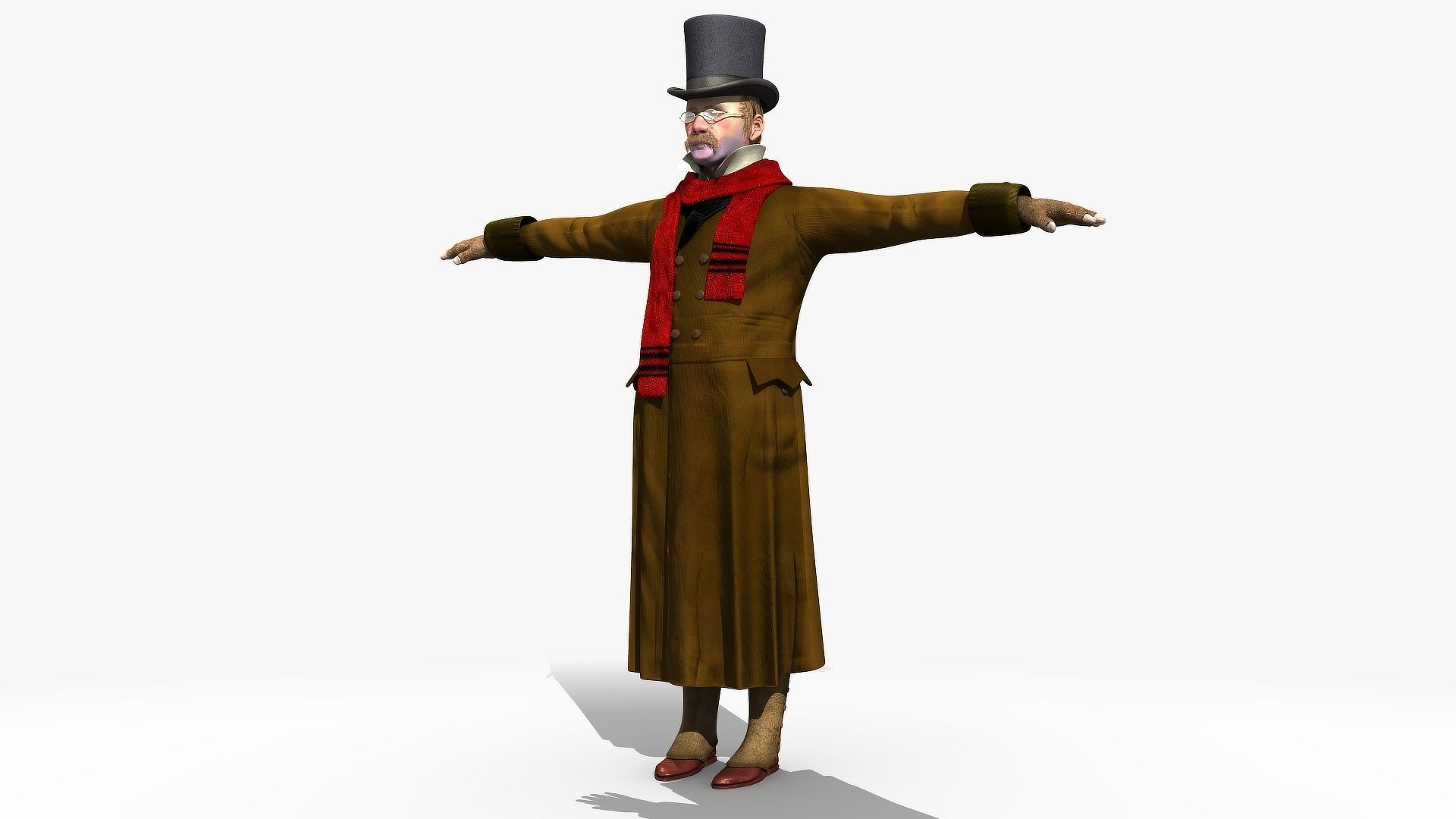 Victorian Man BLENDER - five in one Low Poly Low-poly 3D model_10