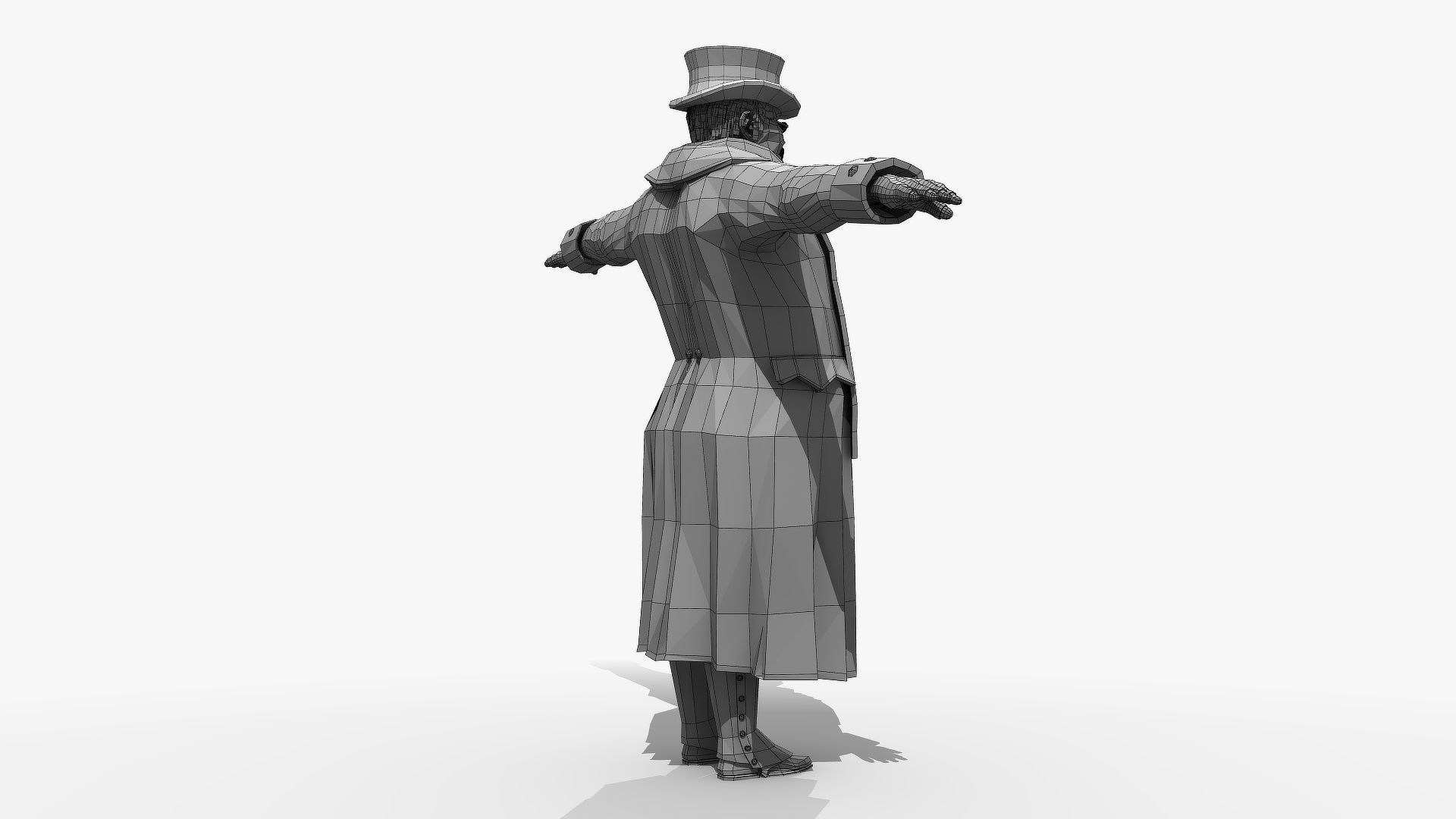 Victorian Man BLENDER - five in one Low Poly Low-poly 3D model_22