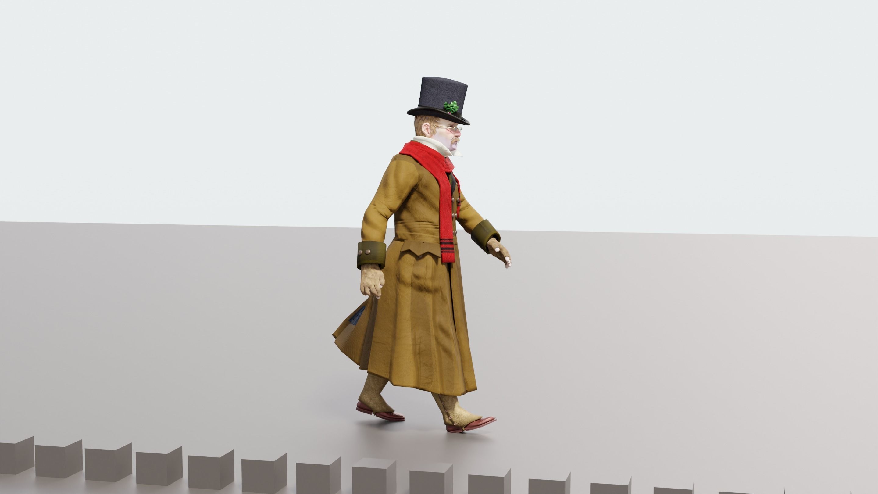 Victorian Man BLENDER - five in one Low Poly Low-poly 3D model_36