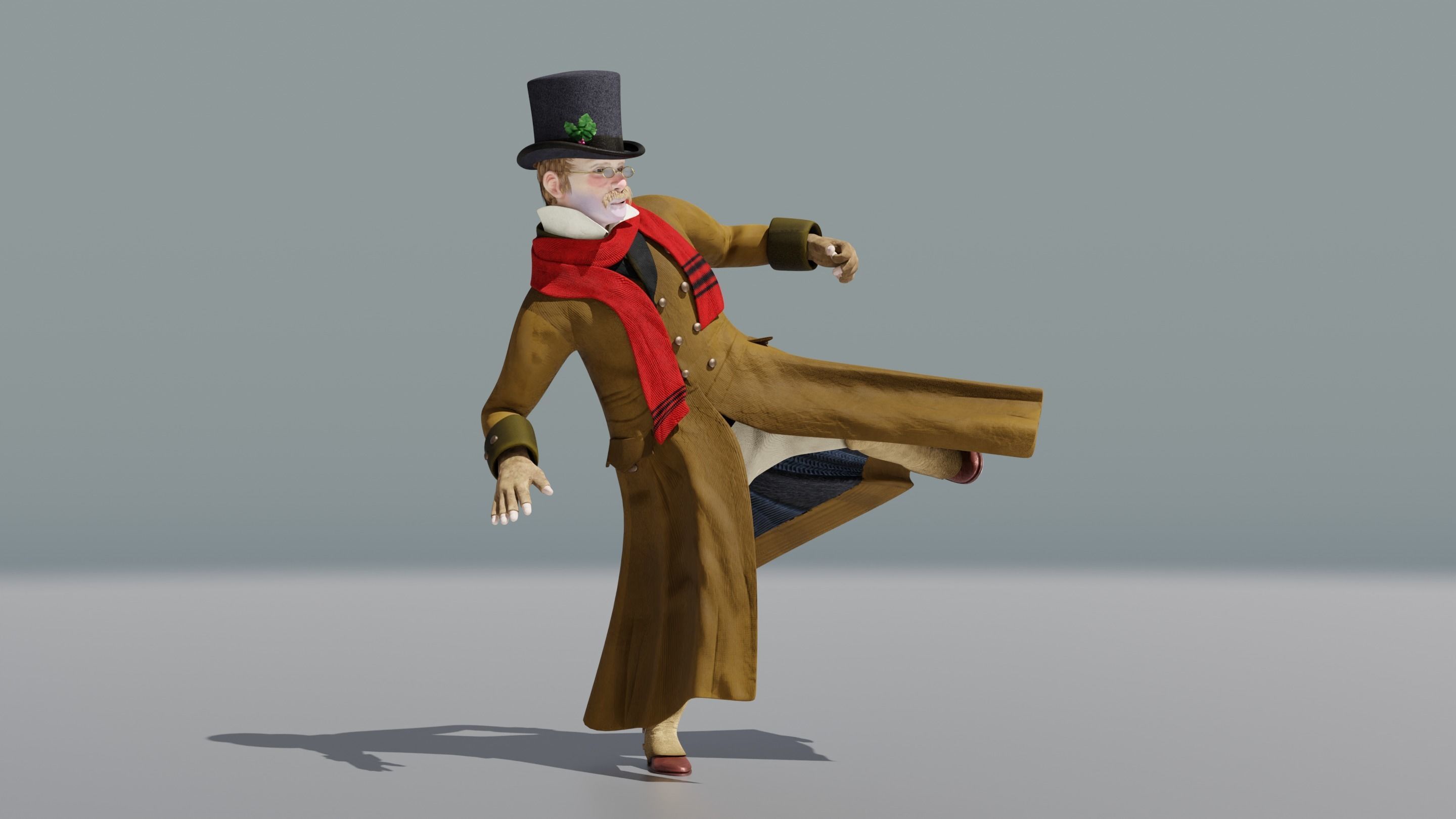 Victorian Man BLENDER - five in one Low Poly Low-poly 3D model_29