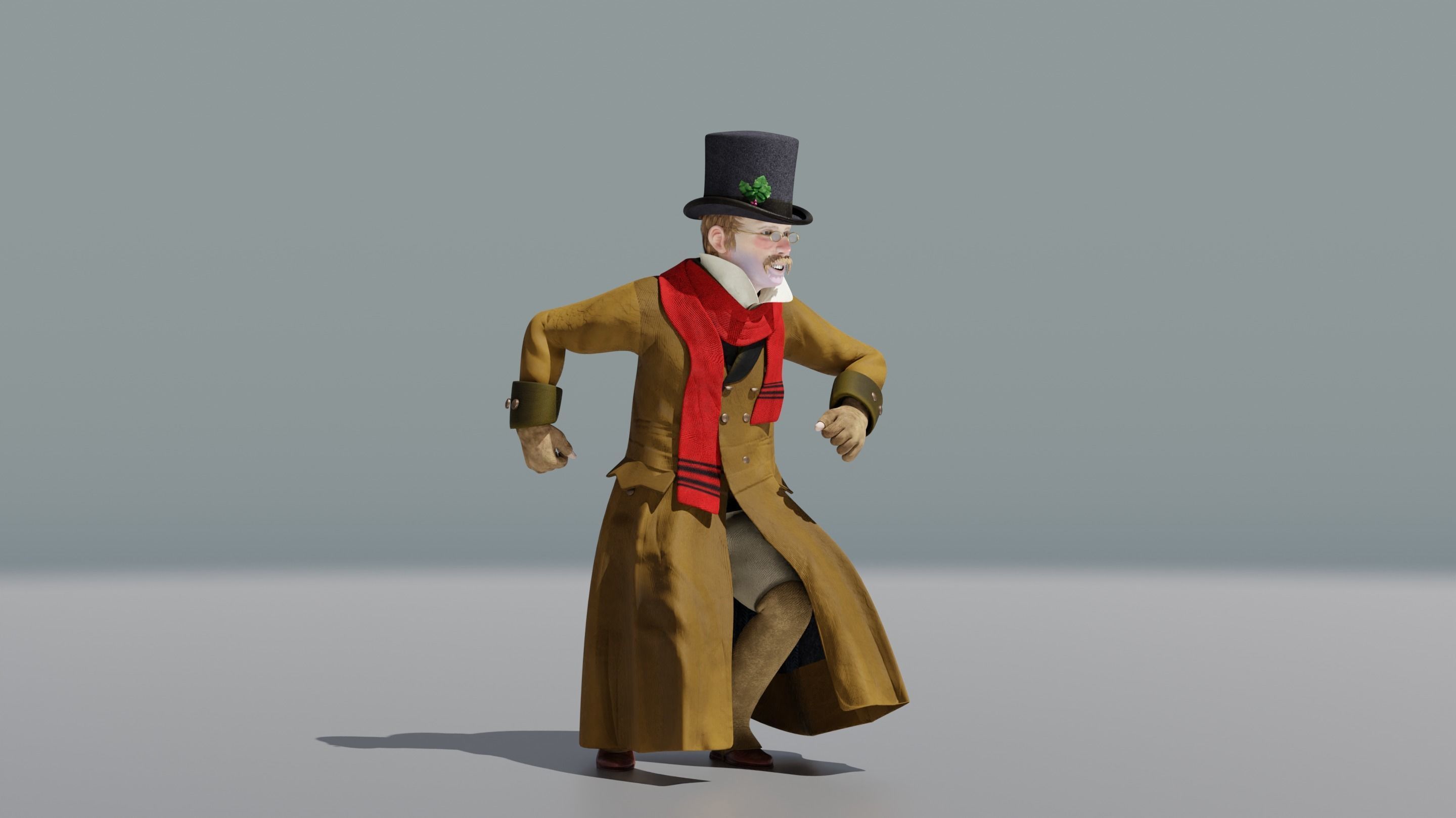 Victorian Man BLENDER - five in one Low Poly Low-poly 3D model_30
