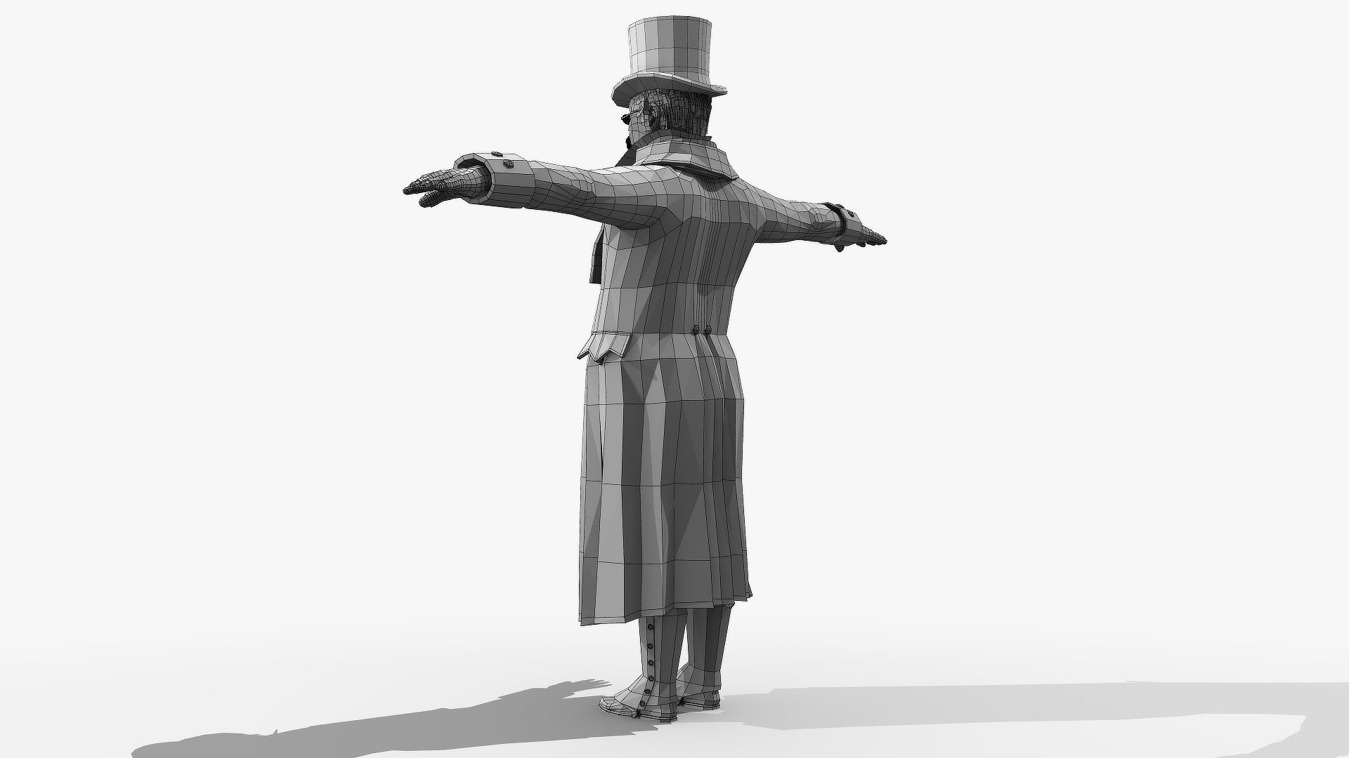 Victorian Man BLENDER - five in one Low Poly Low-poly 3D model_13