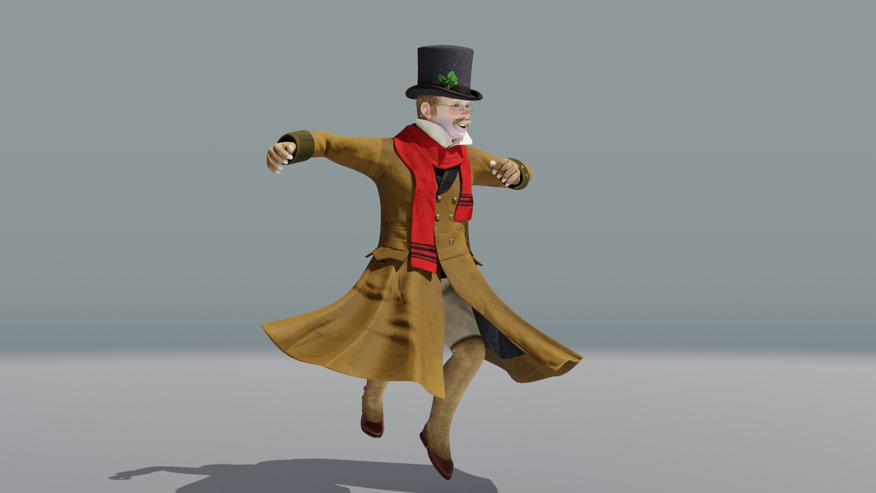Victorian Man BLENDER - five in one Low Poly Low-poly 3D model_34
