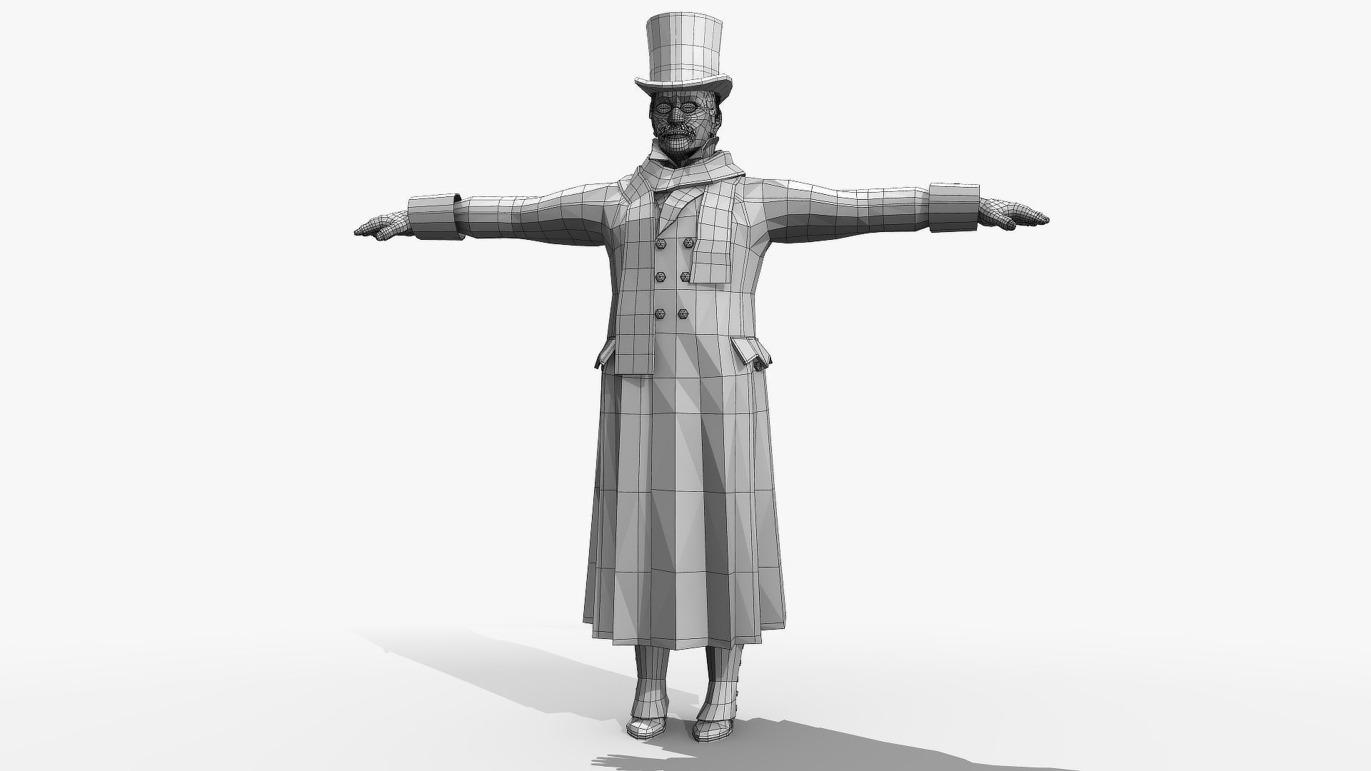 Victorian Man BLENDER - five in one Low Poly Low-poly 3D model_17