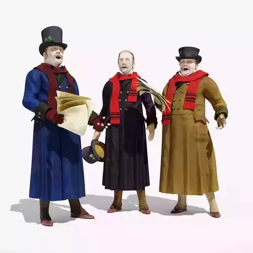 Victorian Man BLENDER - five in one Low Poly