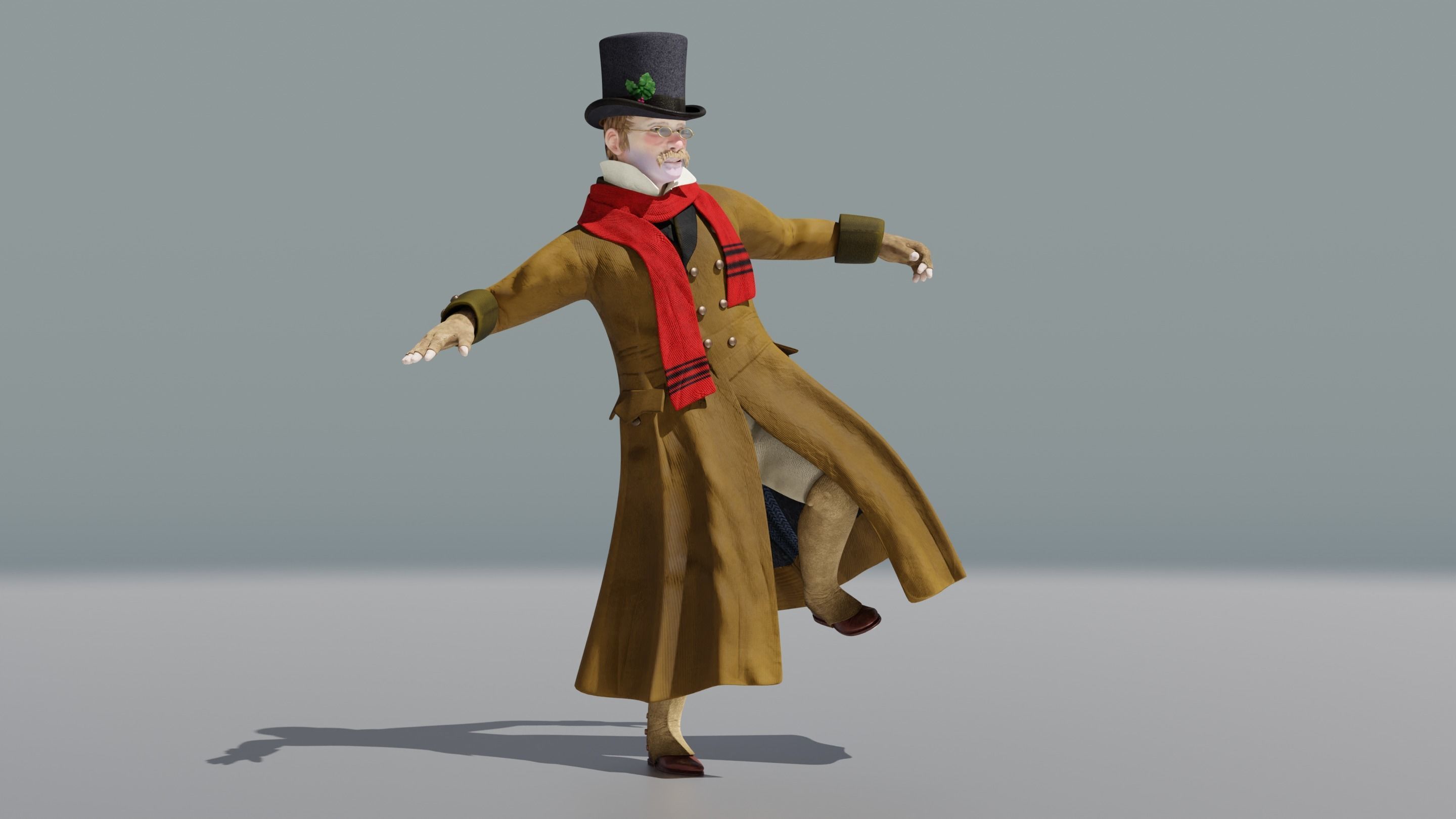 Victorian Man BLENDER - five in one Low Poly Low-poly 3D model_28