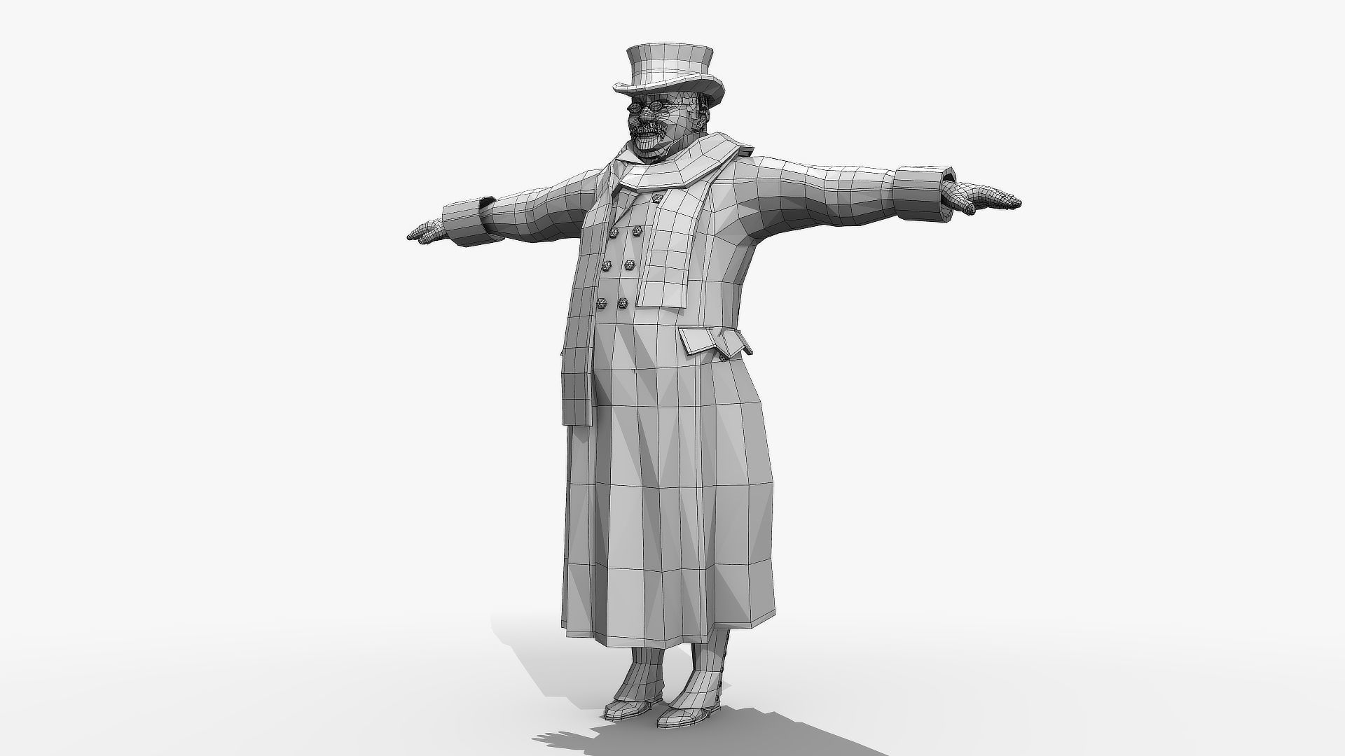 Victorian Man BLENDER - five in one Low Poly Low-poly 3D model_20