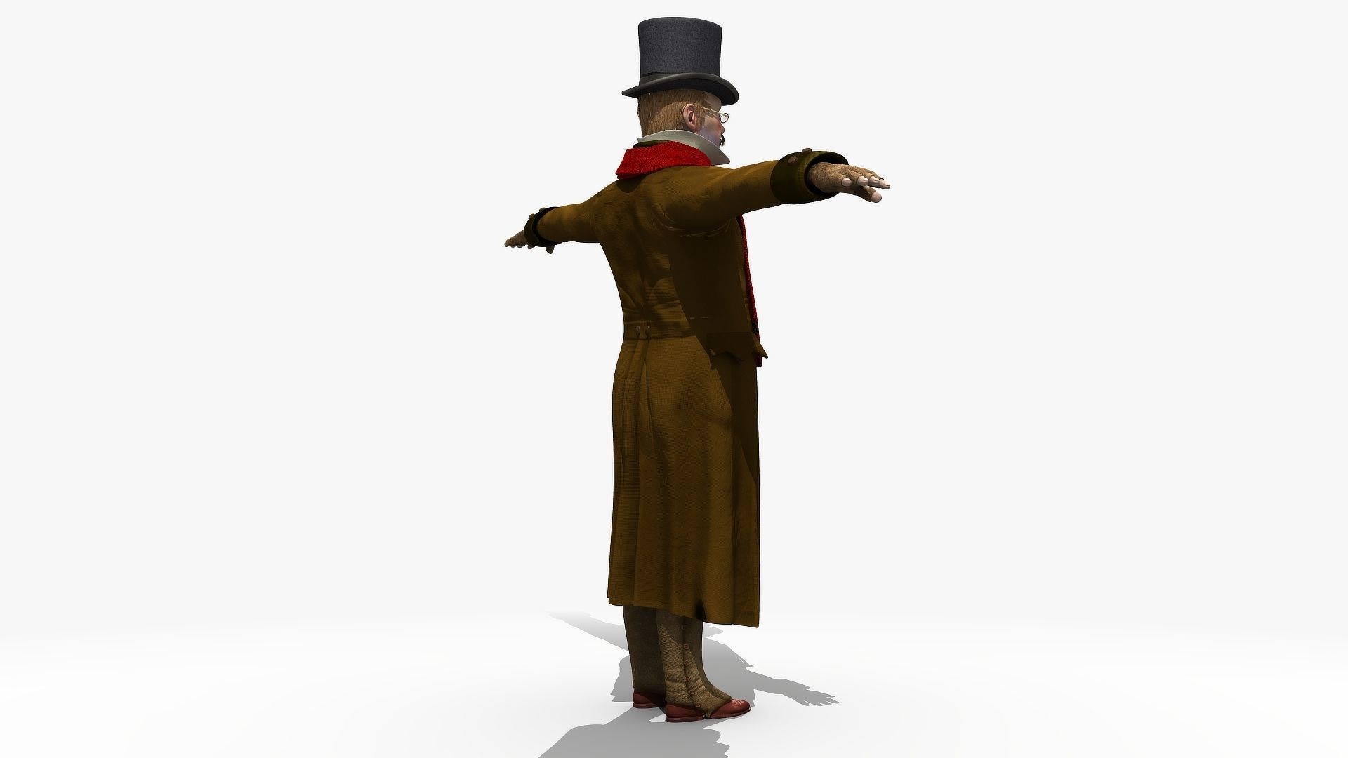 Victorian Man BLENDER - five in one Low Poly Low-poly 3D model_14