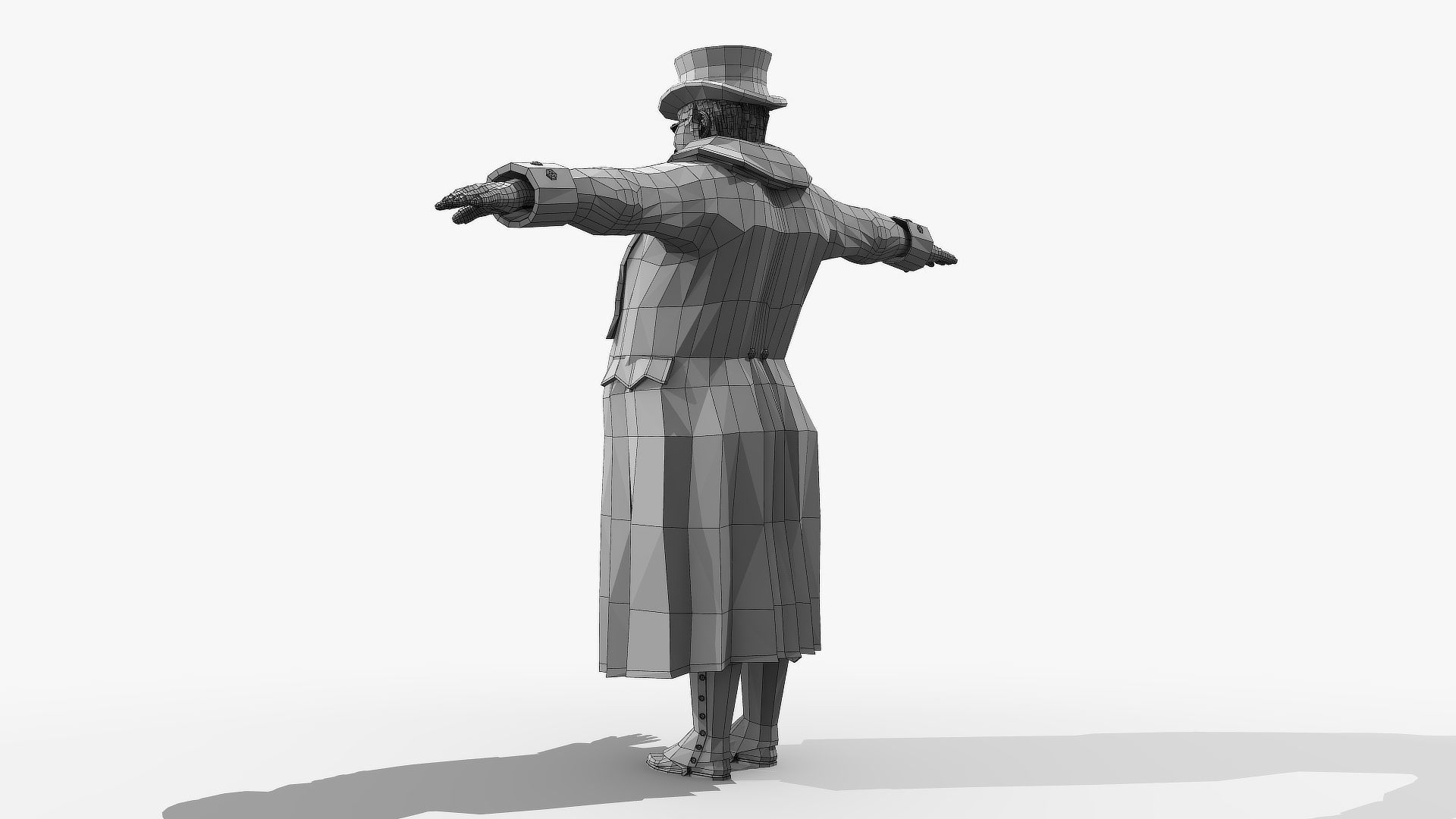 Victorian Man BLENDER - five in one Low Poly Low-poly 3D model_21