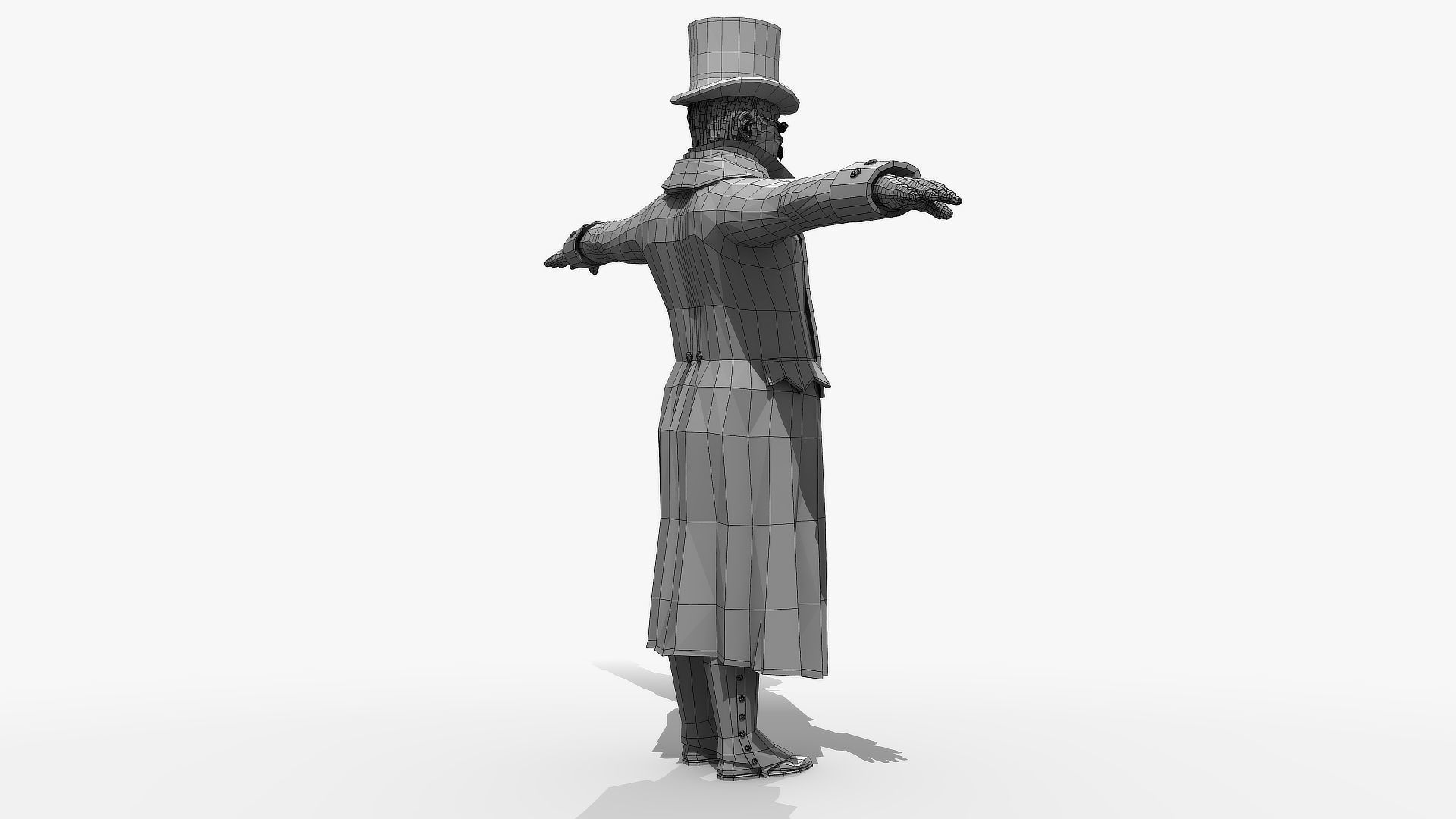Victorian Man BLENDER - five in one Low Poly Low-poly 3D model_15