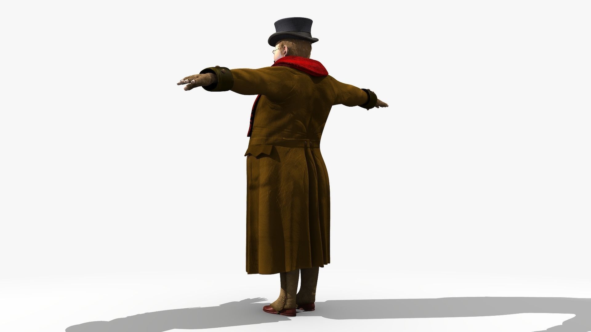 Victorian Man BLENDER - five in one Low Poly Low-poly 3D model_12