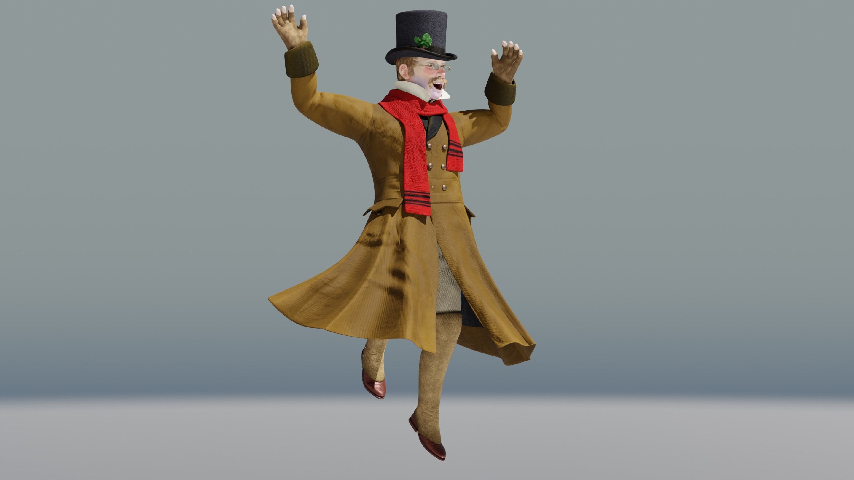 Victorian Man BLENDER - five in one Low Poly Low-poly 3D model_33