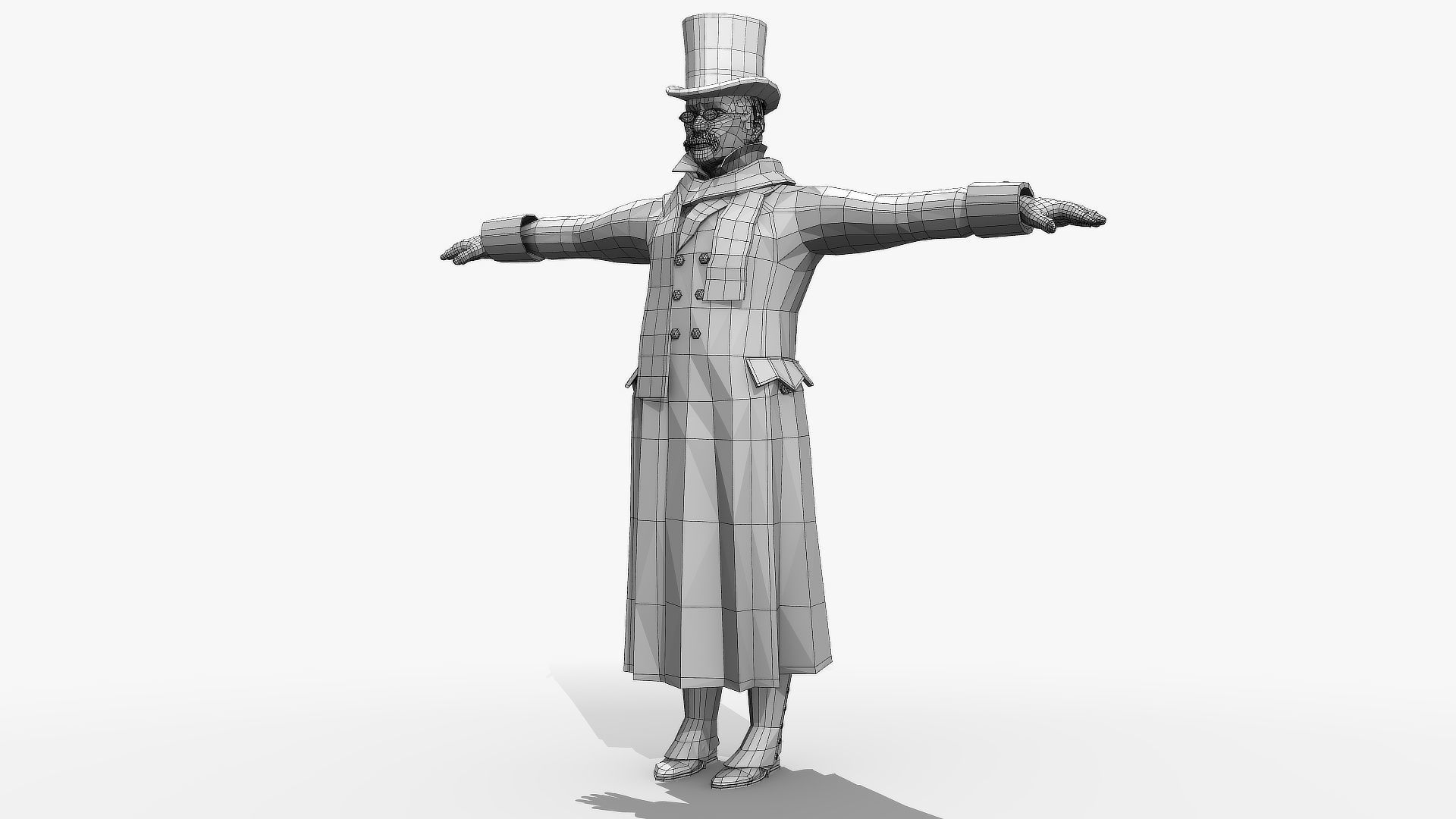Victorian Man BLENDER - five in one Low Poly Low-poly 3D model_11