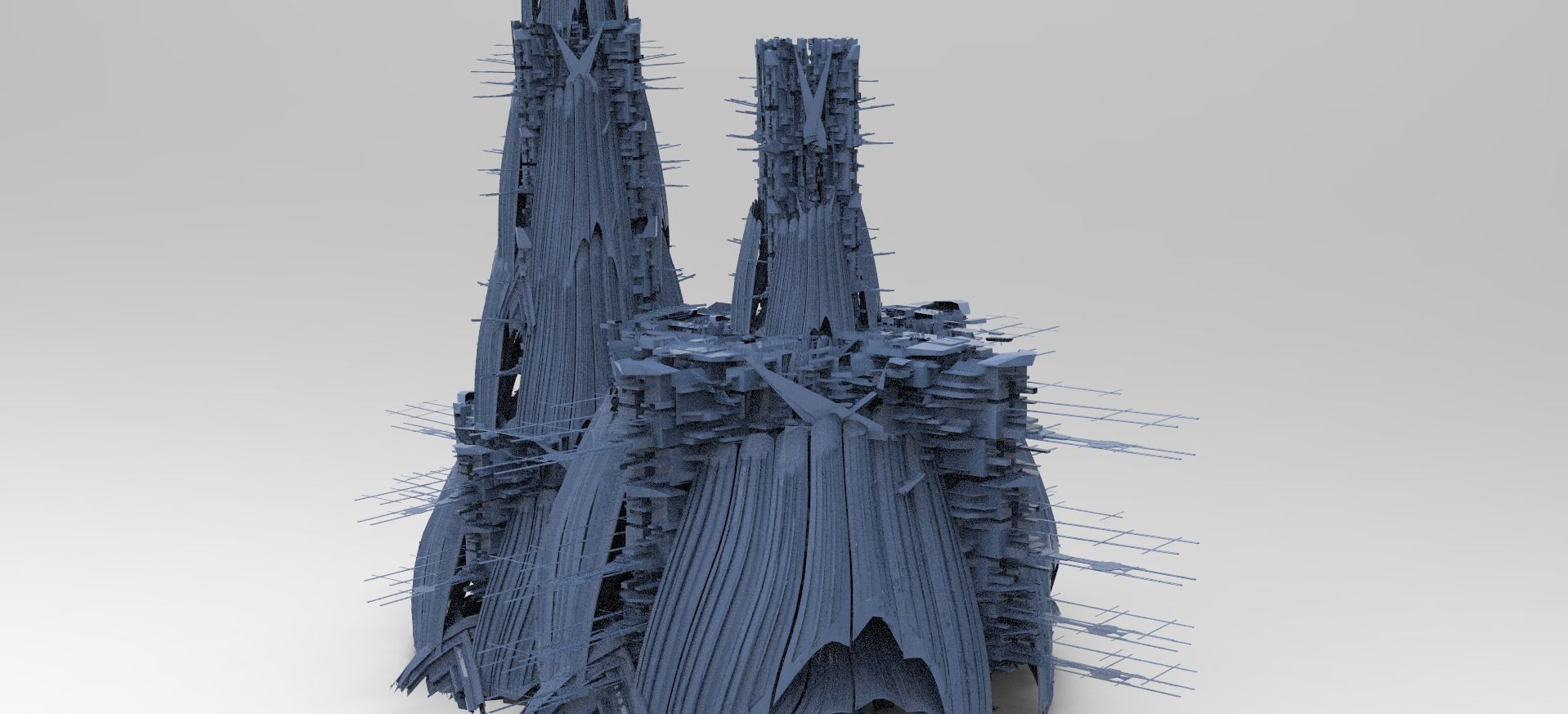 Sci-fi Opera House 2 versions 3D model_1