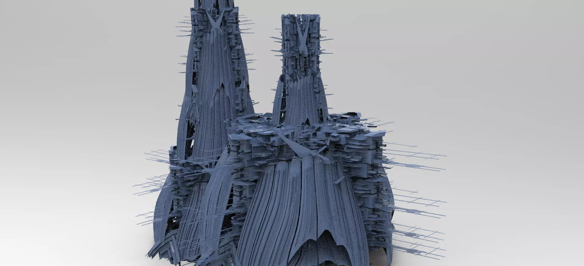 Sci-fi Opera House 2 versions 3D model_0