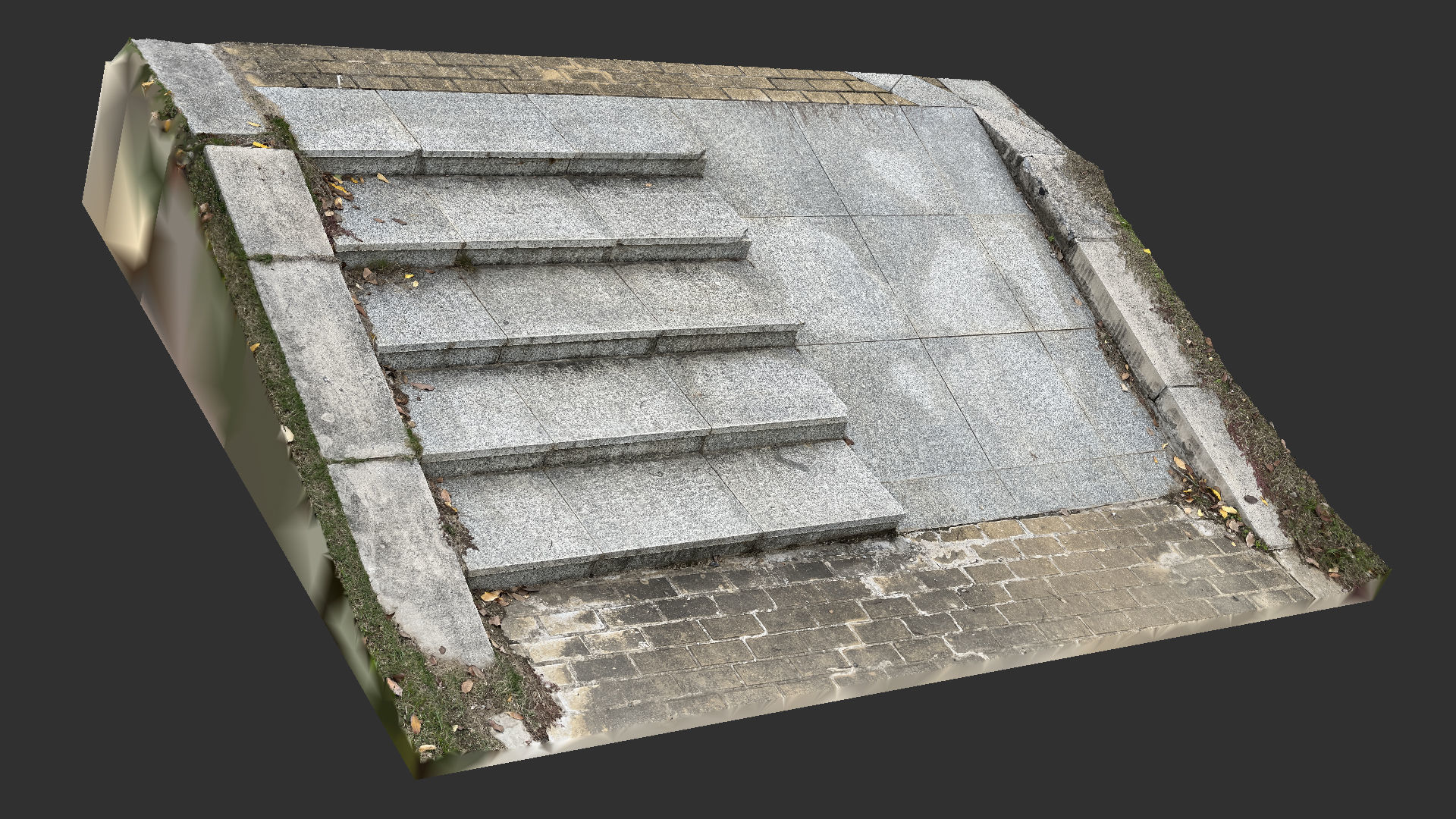 Steps with leaves in the park 3d scan 3D model_18