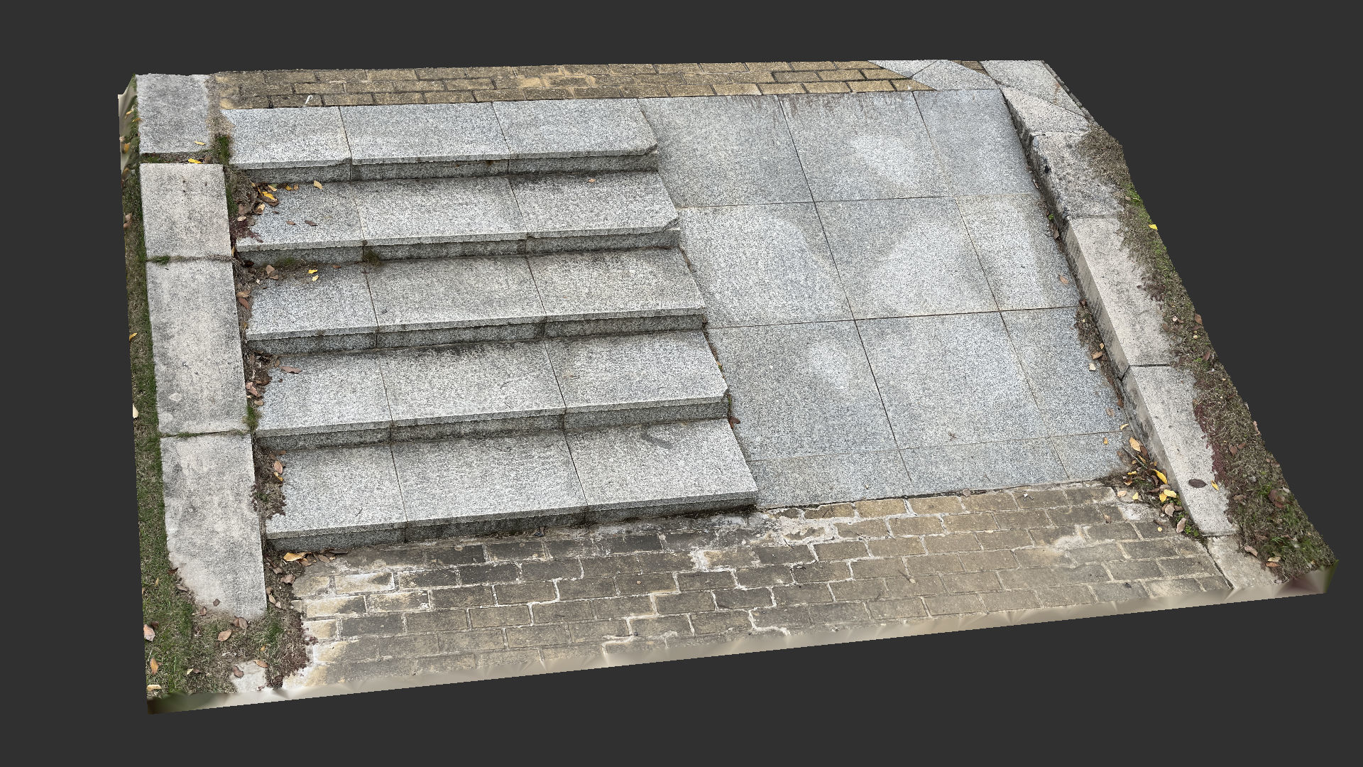 Steps with leaves in the park 3d scan 3D model_17