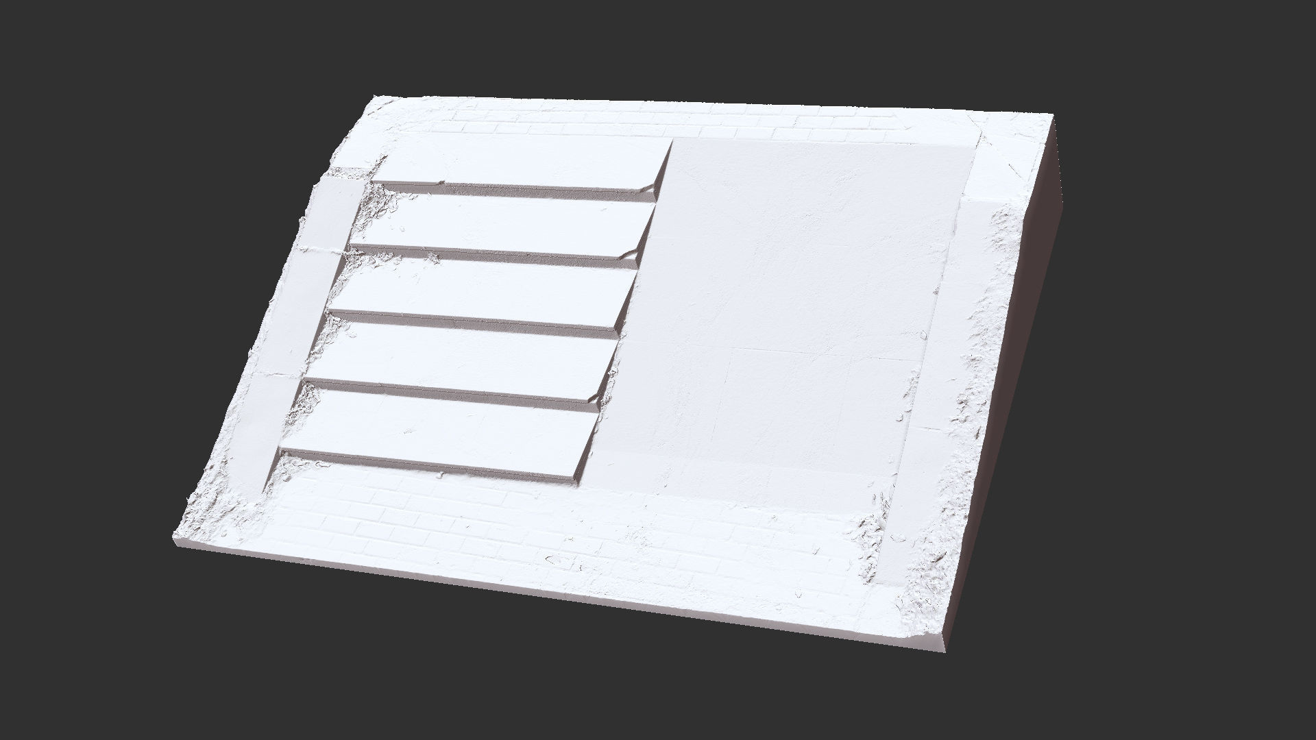 Steps with leaves in the park 3d scan 3D model_21