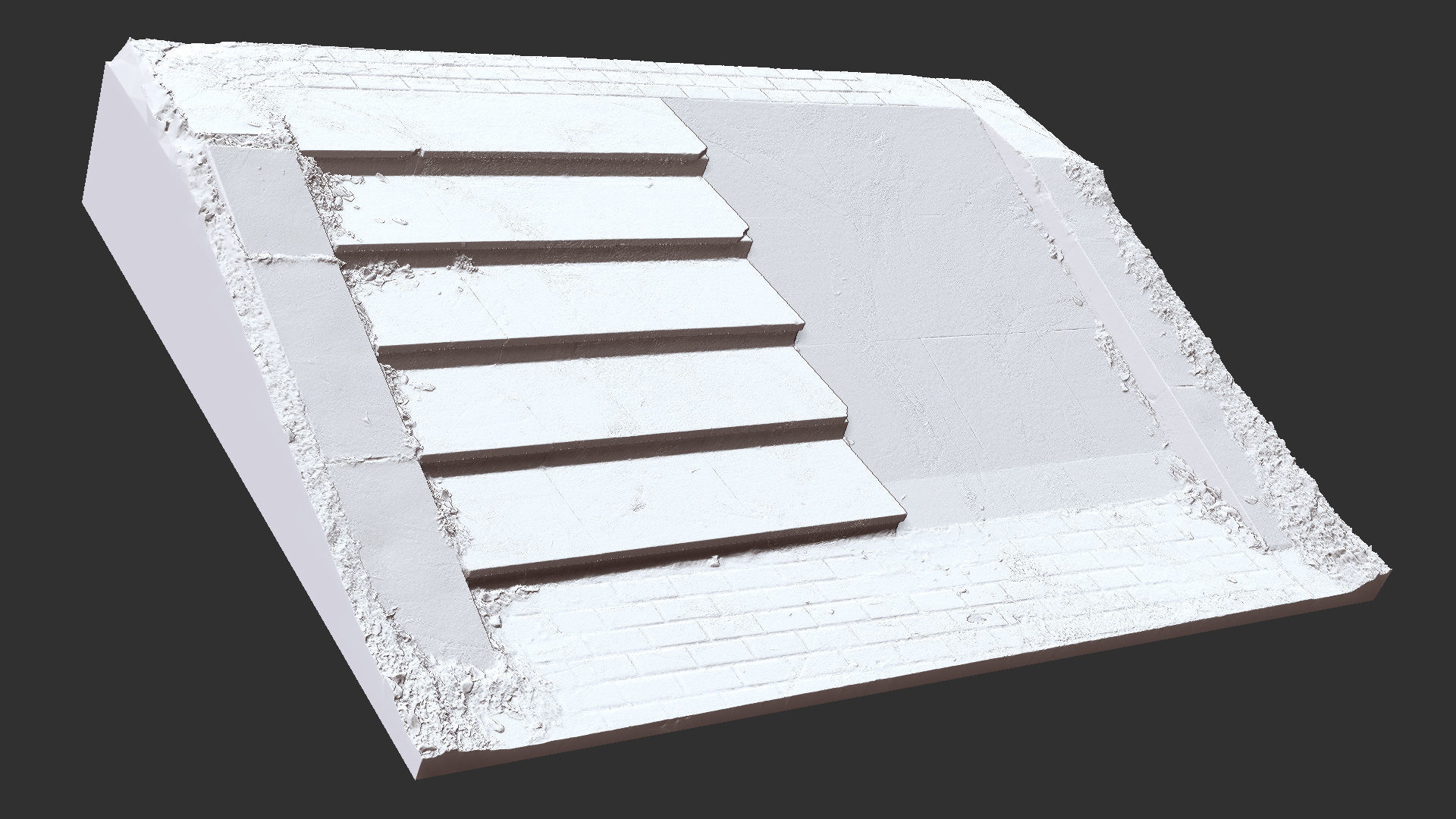 Steps with leaves in the park 3d scan 3D model_19