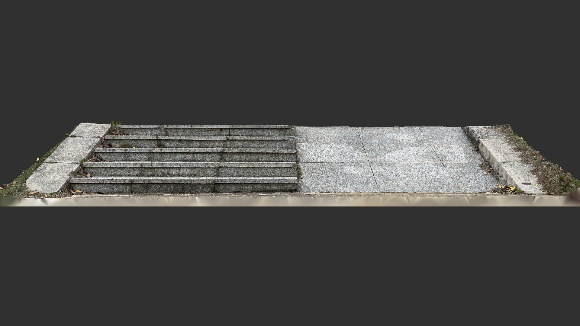 Steps with leaves in the park 3d scan 3D model_9