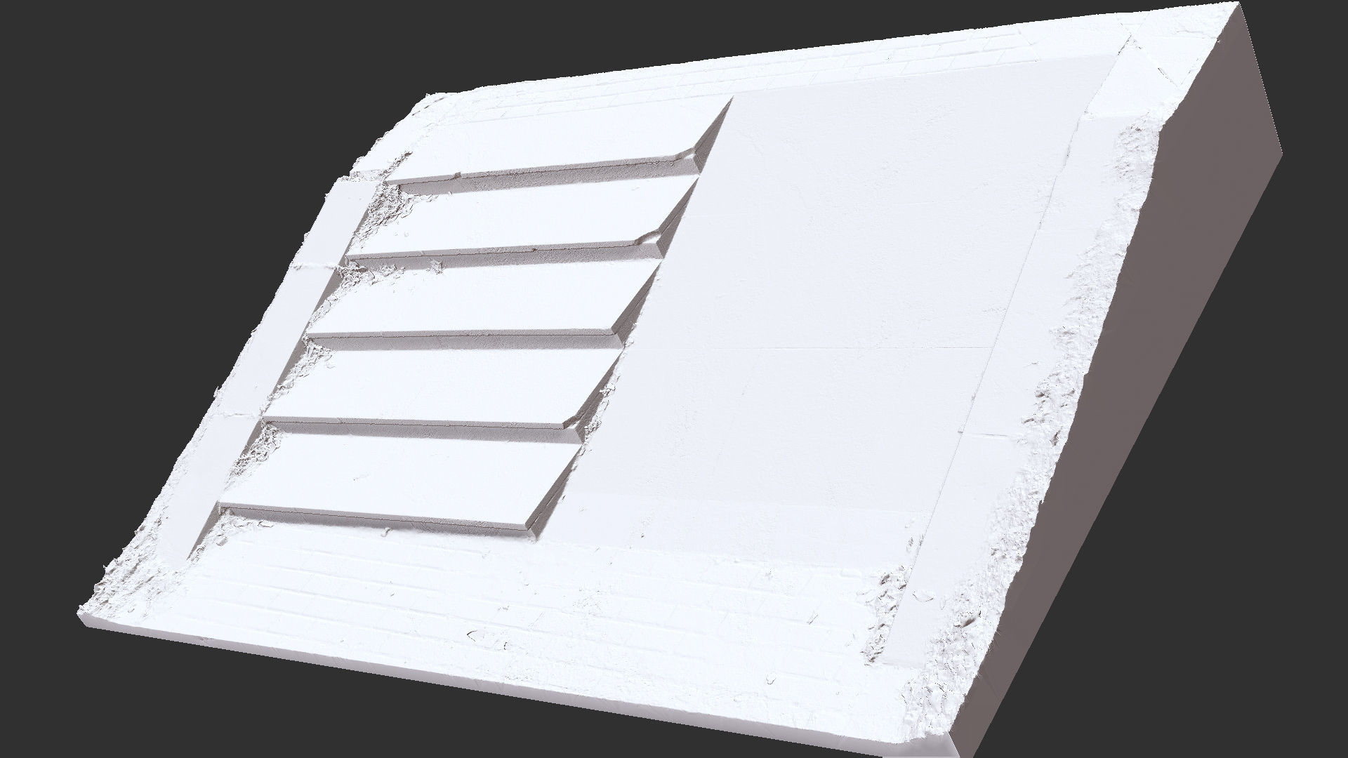 Steps with leaves in the park 3d scan 3D model_20