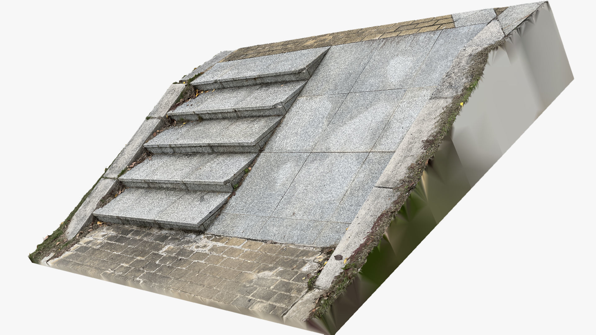 Steps with leaves in the park 3d scan 3D model_14