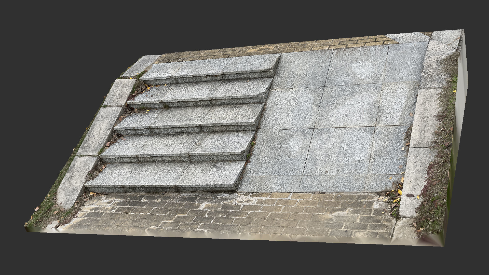 Steps with leaves in the park 3d scan 3D model_15