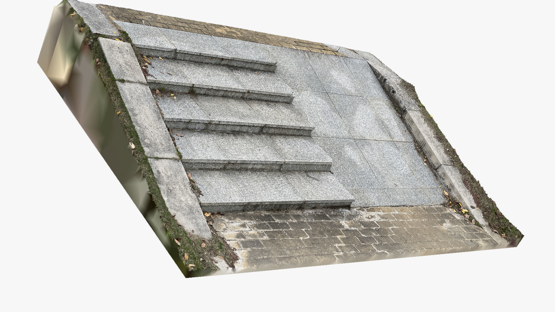 Steps with leaves in the park 3d scan 3D model_12
