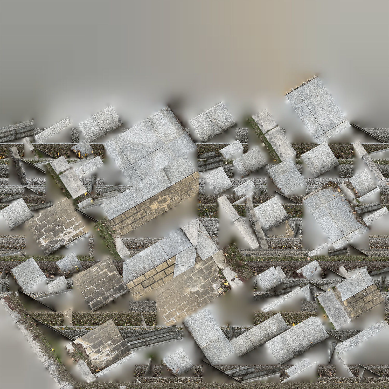 Steps with leaves in the park 3d scan 3D model_23