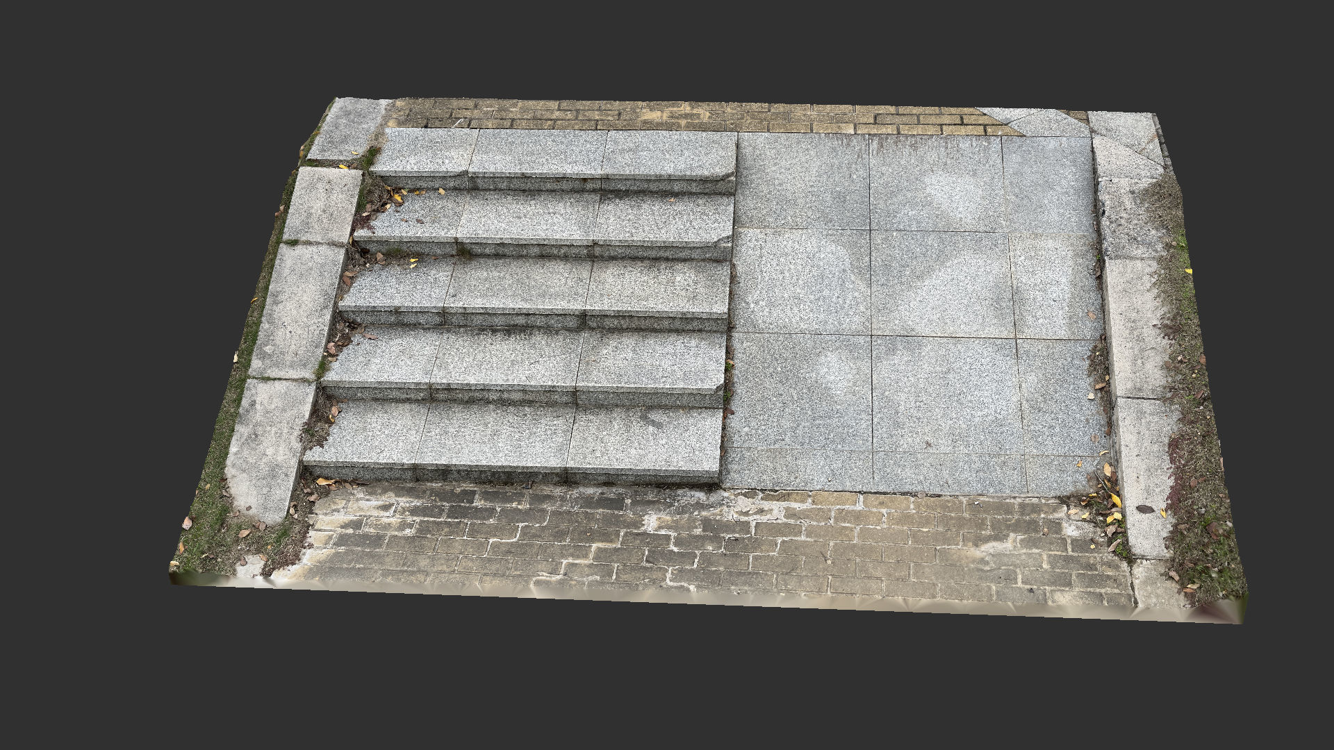 Steps with leaves in the park 3d scan 3D model_13